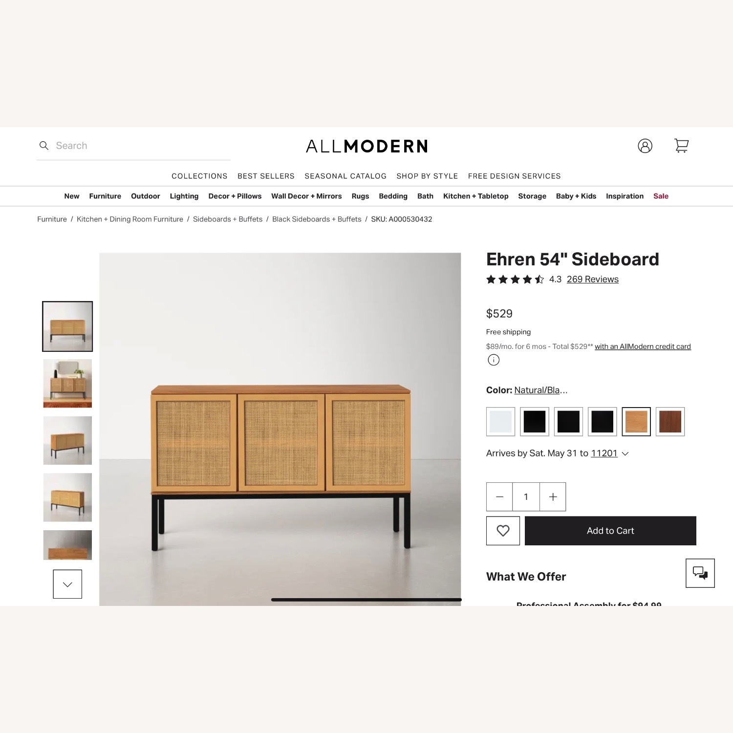 AllModern Rattan Ehren 54” Sideboard - image-3