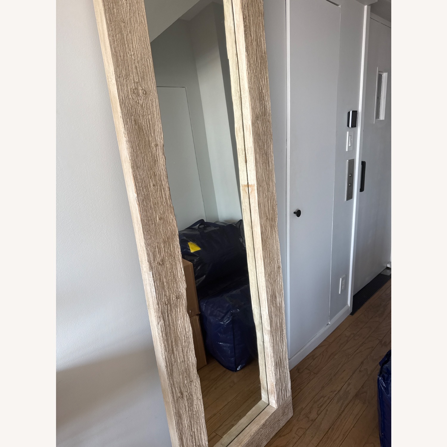 RH Reclaimed Railroad Ties Floor Mirror - image-2