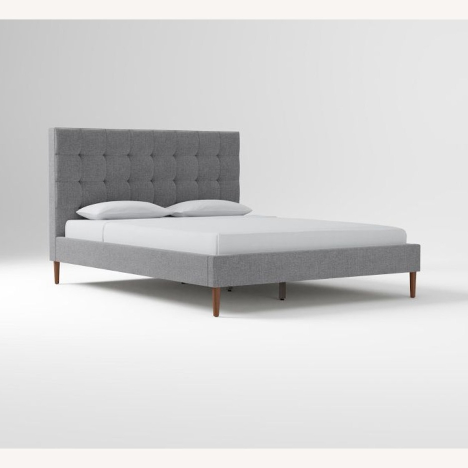 West Elm Grid Tufted Full Bed - Pewter Color  - image-3