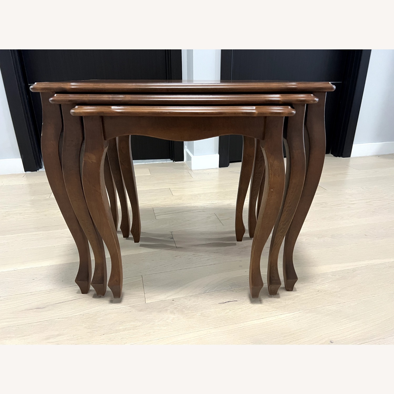Walnut Stackable Side Tables x3 - image-6
