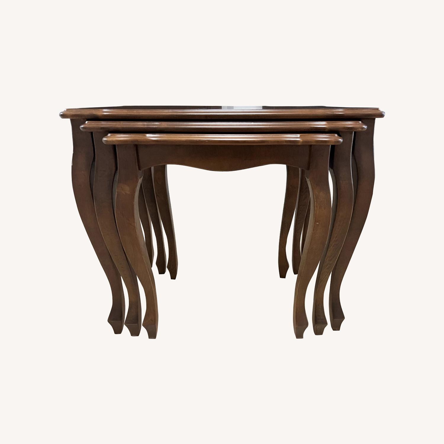 Walnut Stackable Side Tables x3 - image-0