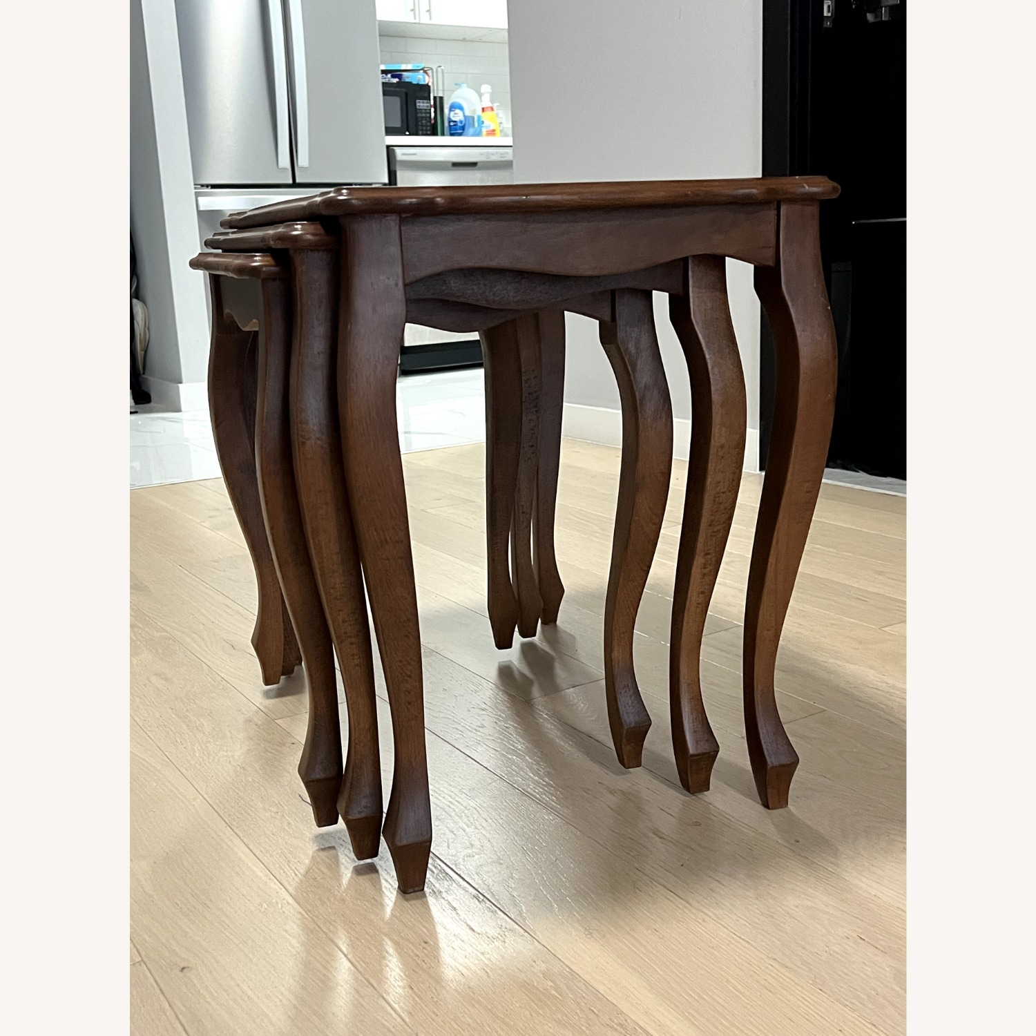 Walnut Stackable Side Tables x3 - image-5