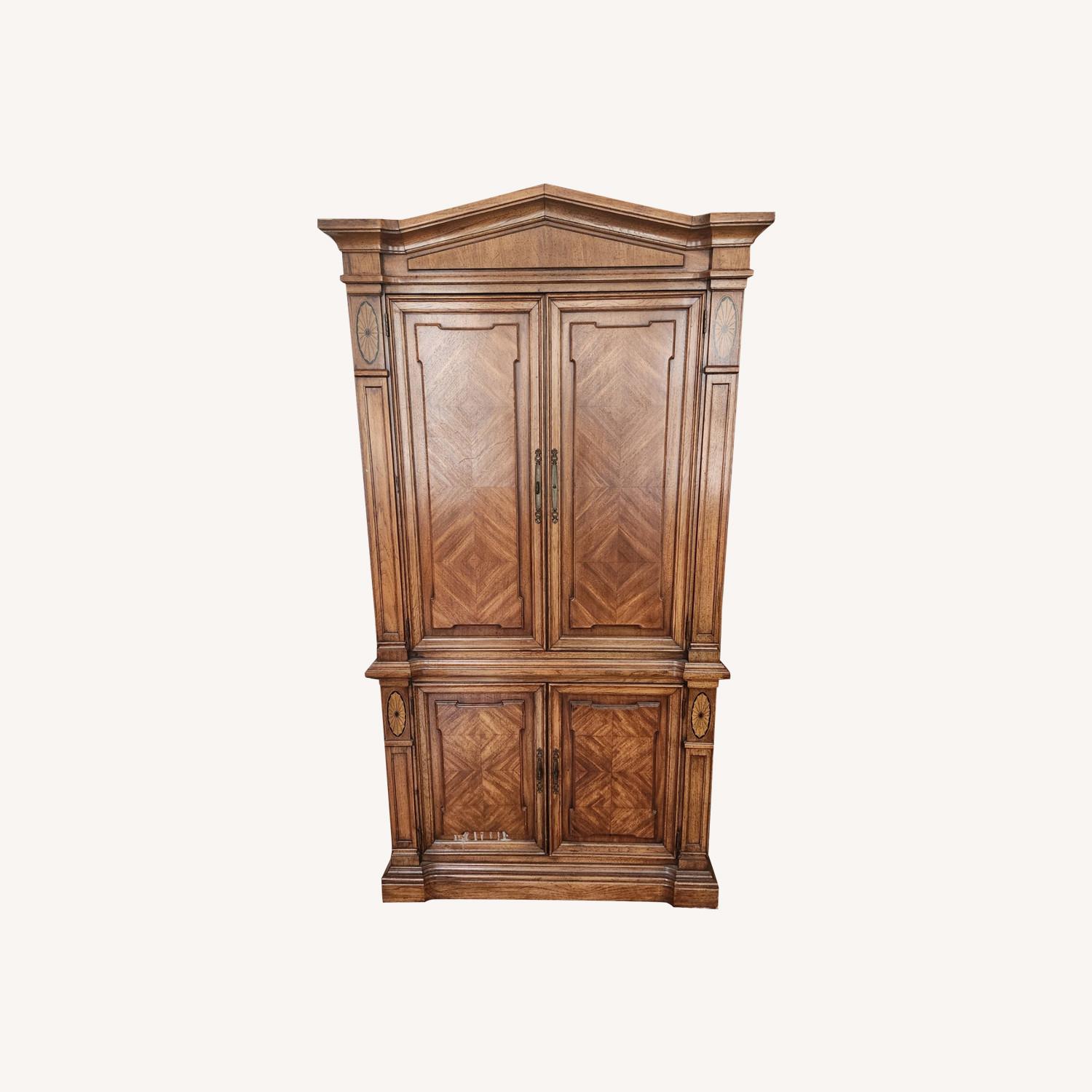 Vintage Wood Armoire Cabinet - image-0
