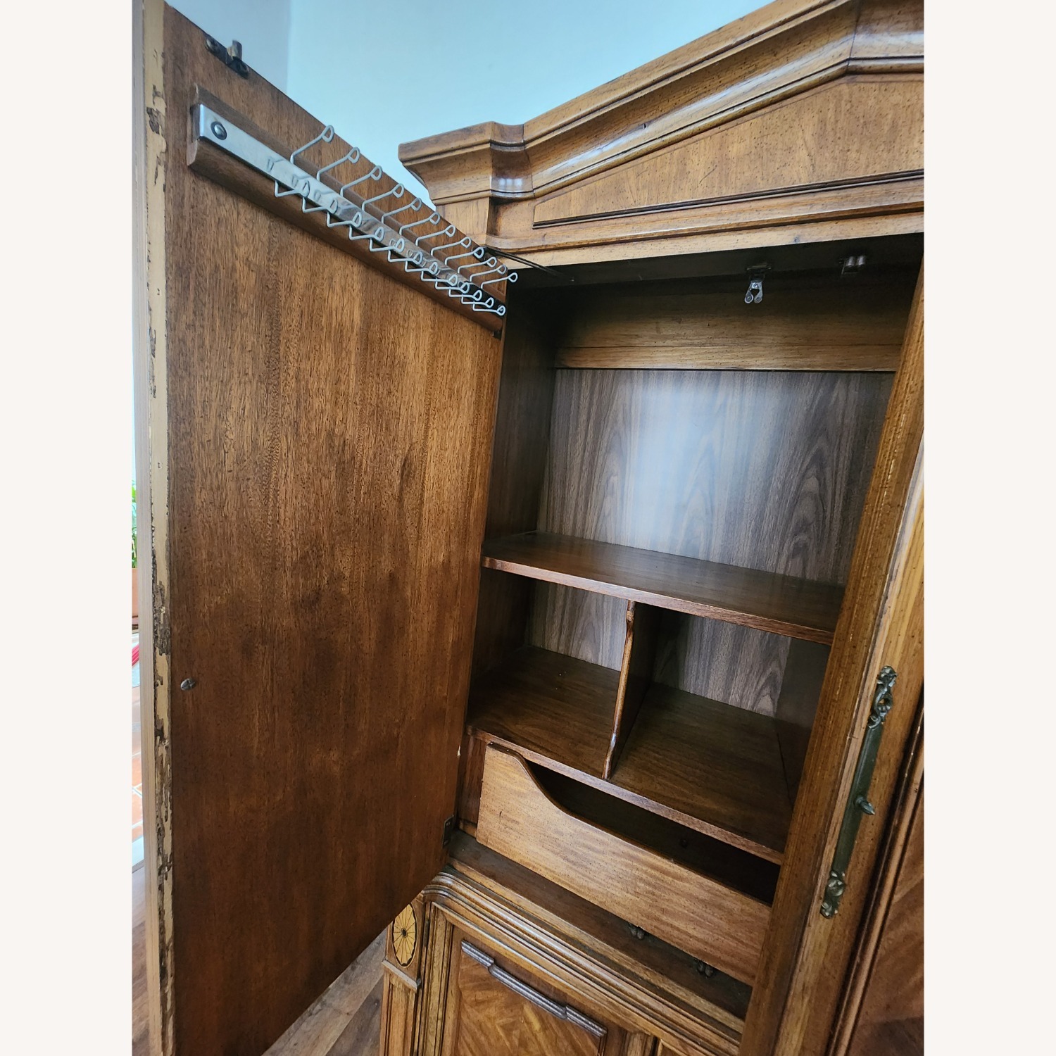 Vintage Wood Armoire Cabinet - image-4