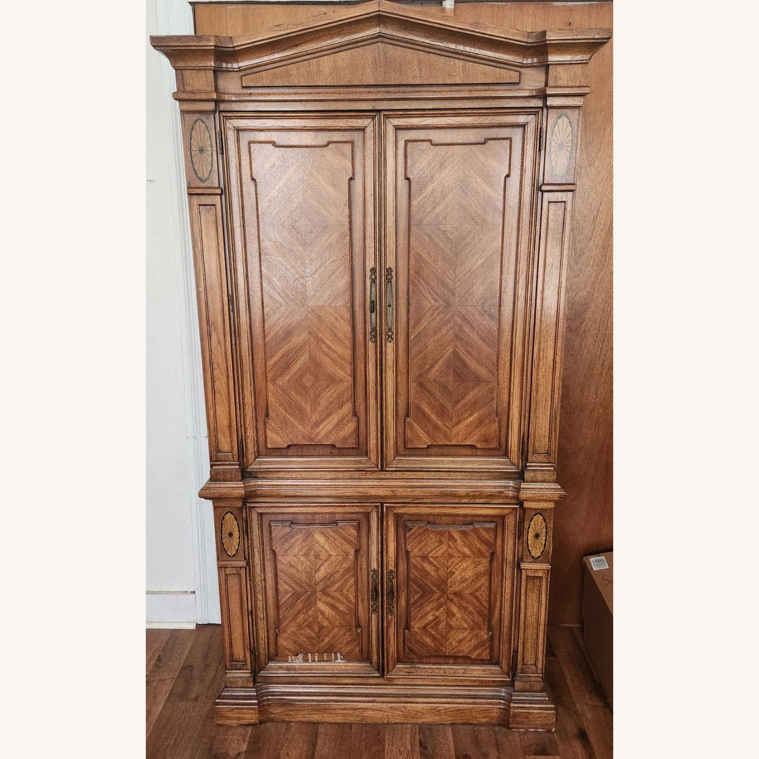 Vintage Wood Armoire Cabinet - image-1