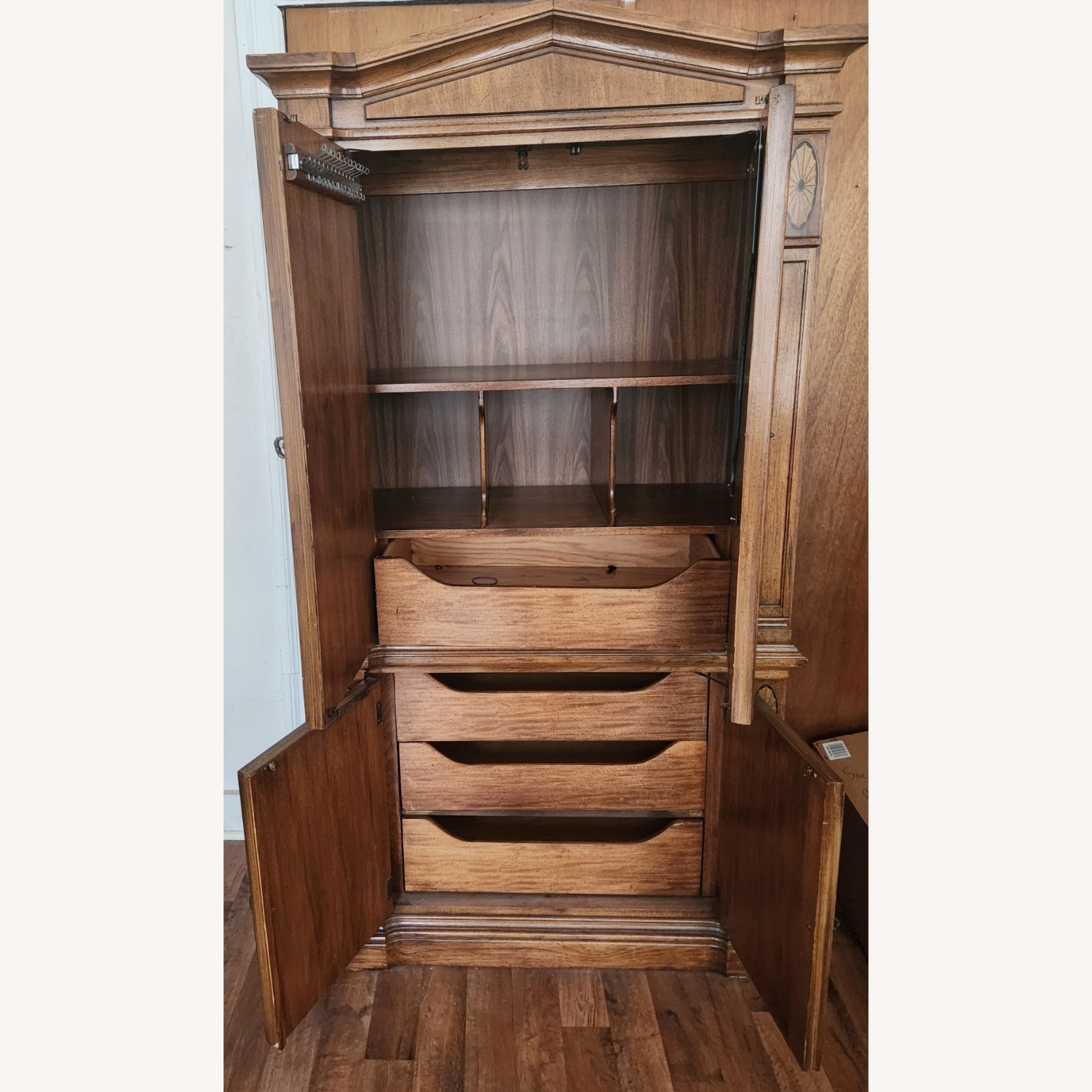 Vintage Wood Armoire Cabinet - image-2