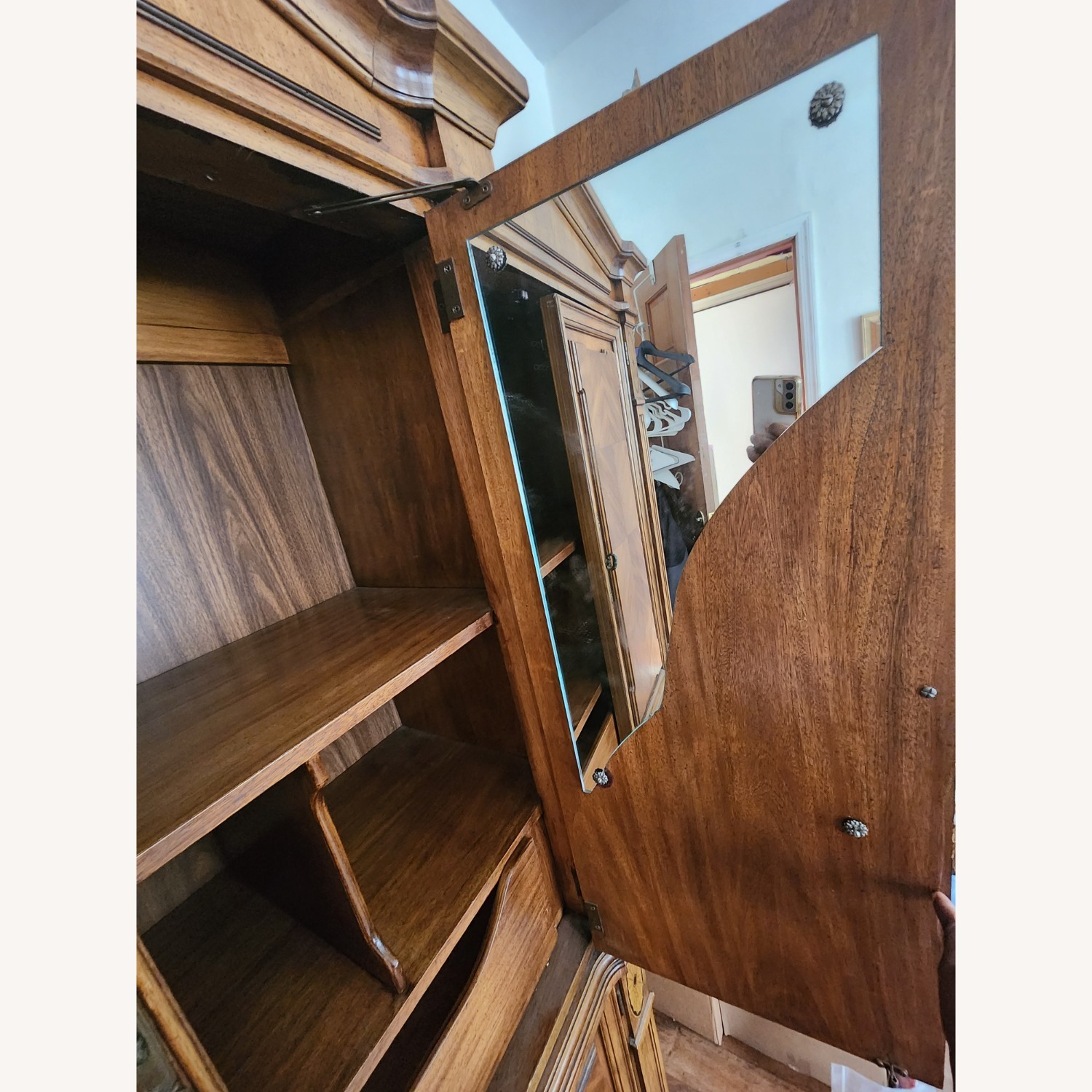 Vintage Wood Armoire Cabinet - image-3
