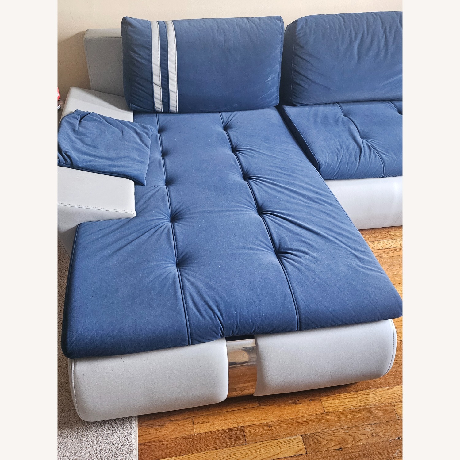 Custom Cloth and Italian Leather Sectional - image-5