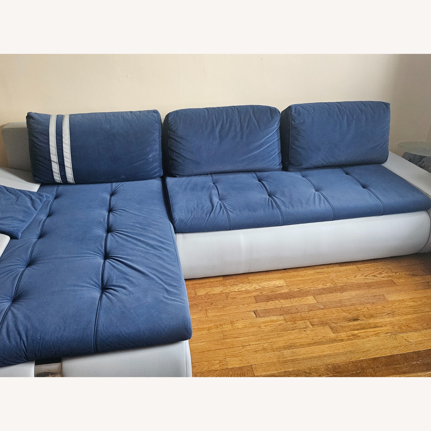 Custom Cloth and Italian Leather Sectional - image-4