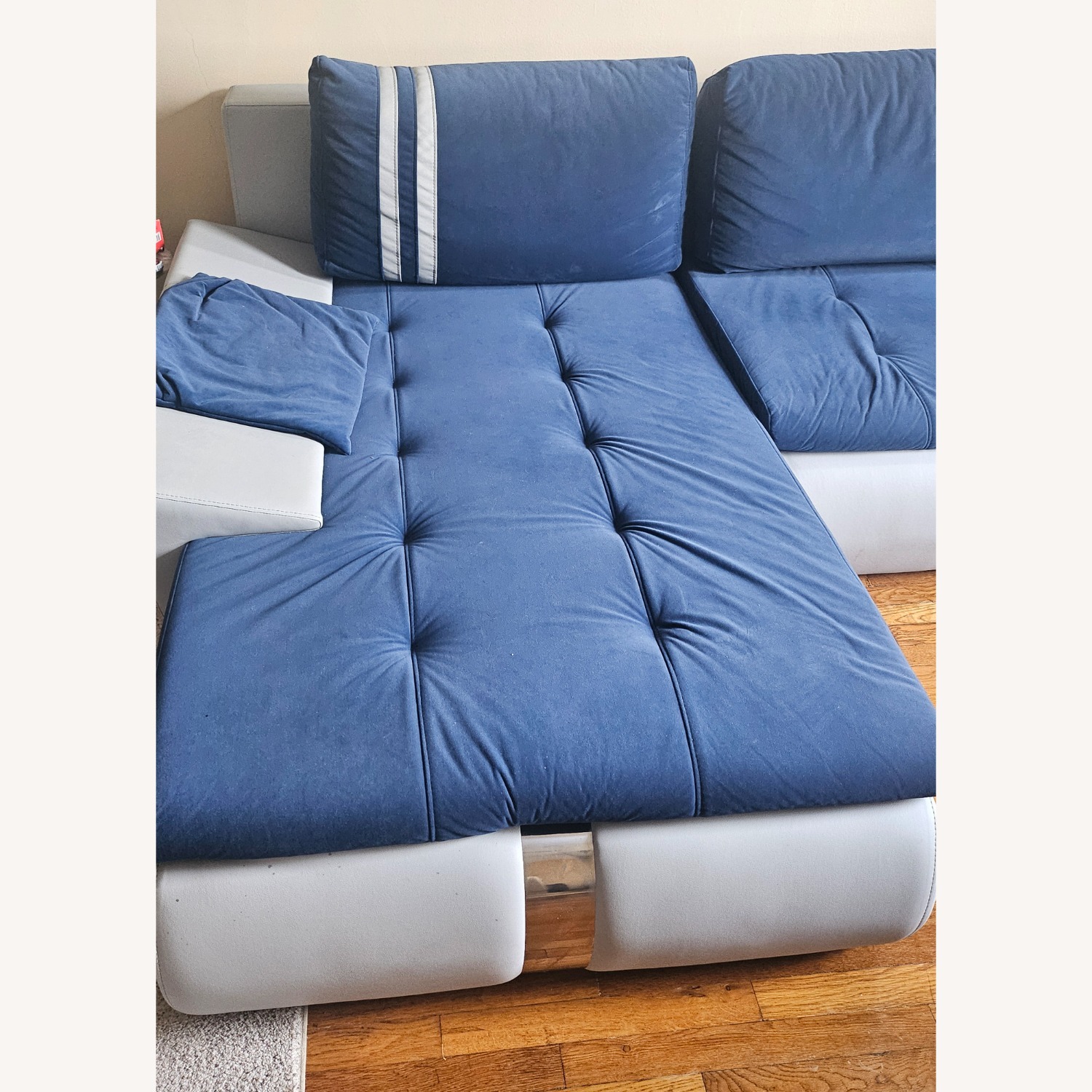 Custom Cloth and Italian Leather Sectional - image-8