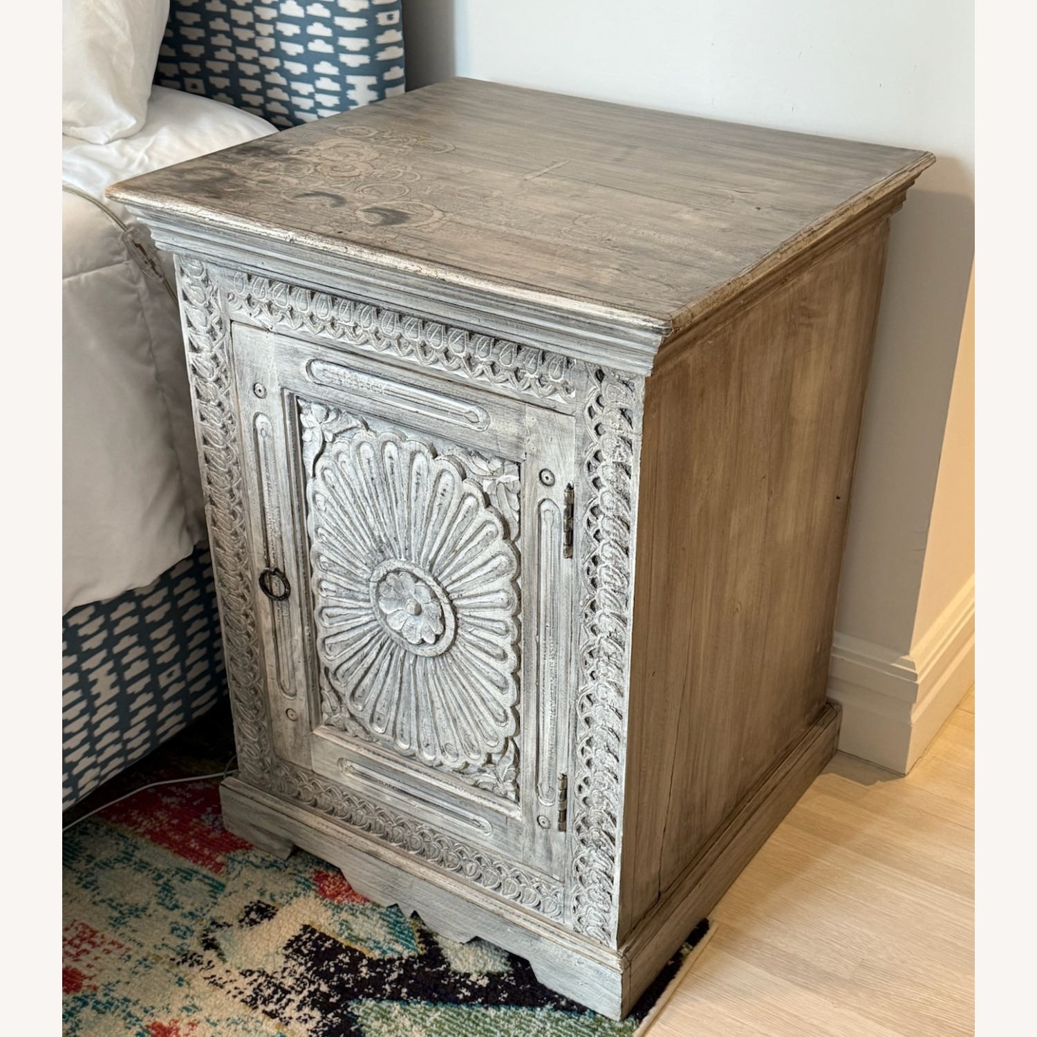 Antique Grey Distressed Nightstand Set - image-2