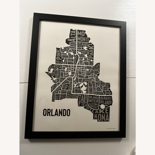 Used Orlando Map Framed Print for sale on AptDeco