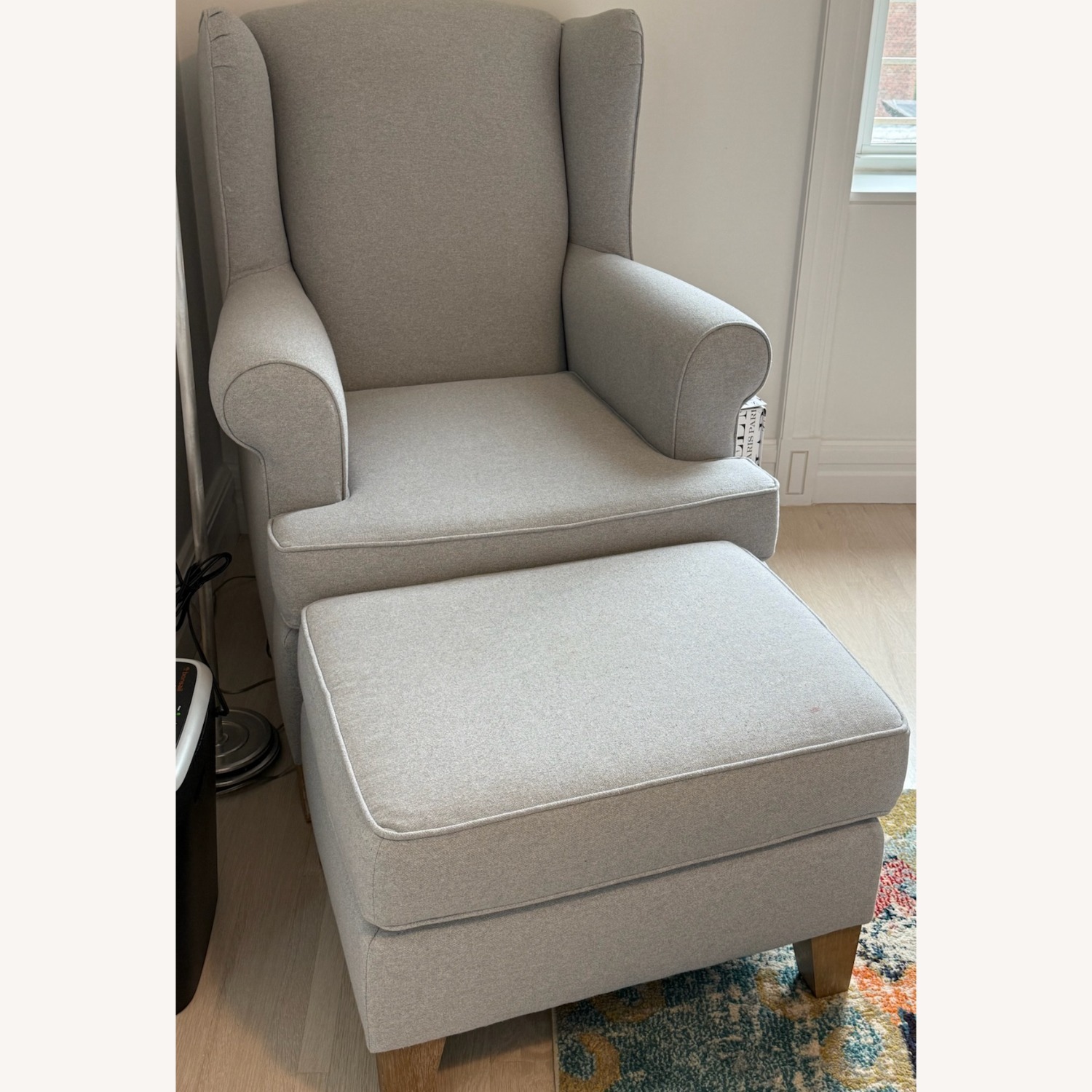 Pottery Barn Accent Wingback Chair & Ottoman - image-2