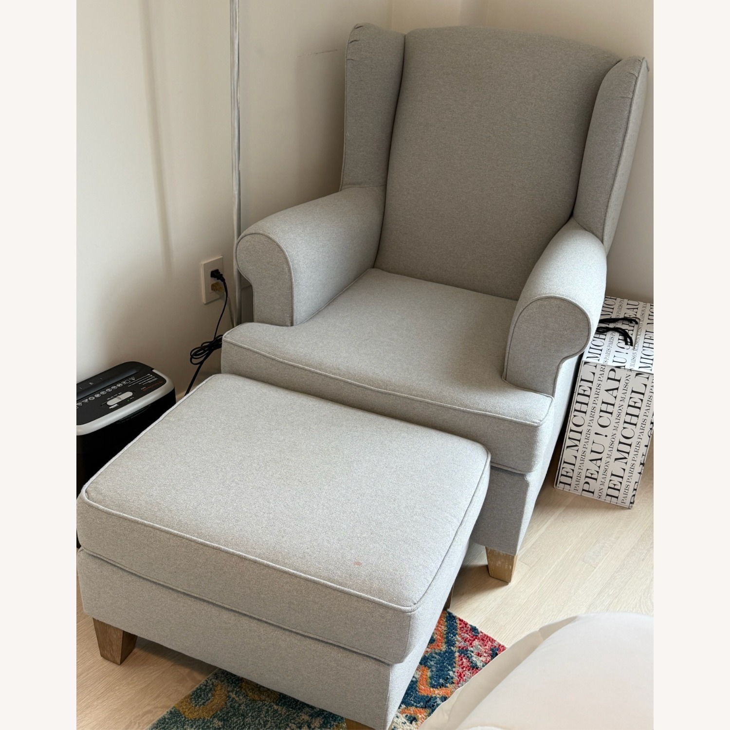 Pottery Barn Accent Wingback Chair & Ottoman - image-1