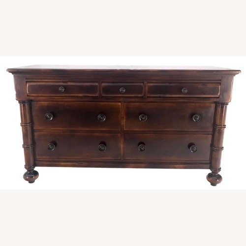 Used Vintage Chris Madden Designer Dresser, Walnut + Maple  for sale on AptDeco