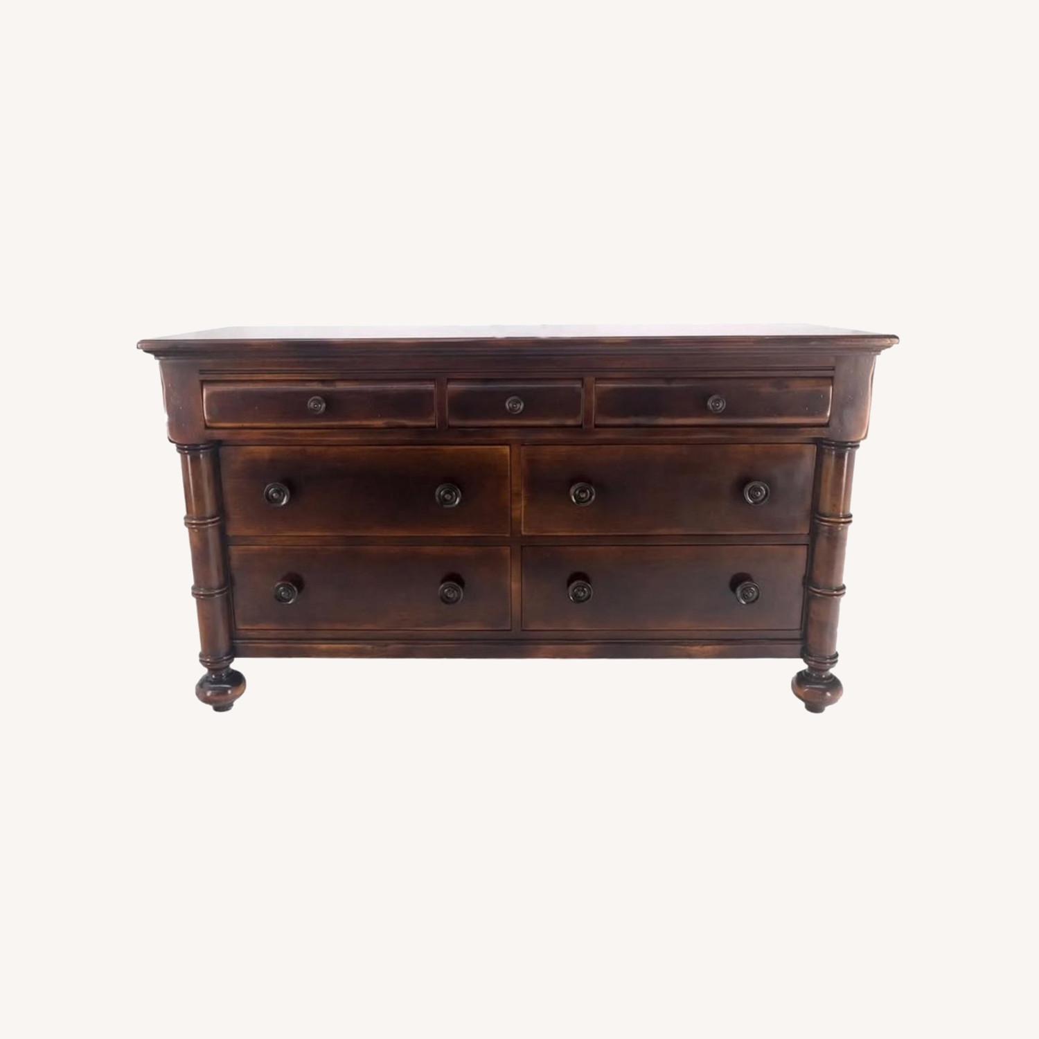 Vintage Chris Madden Designer Dresser, Walnut + Maple  - image-0