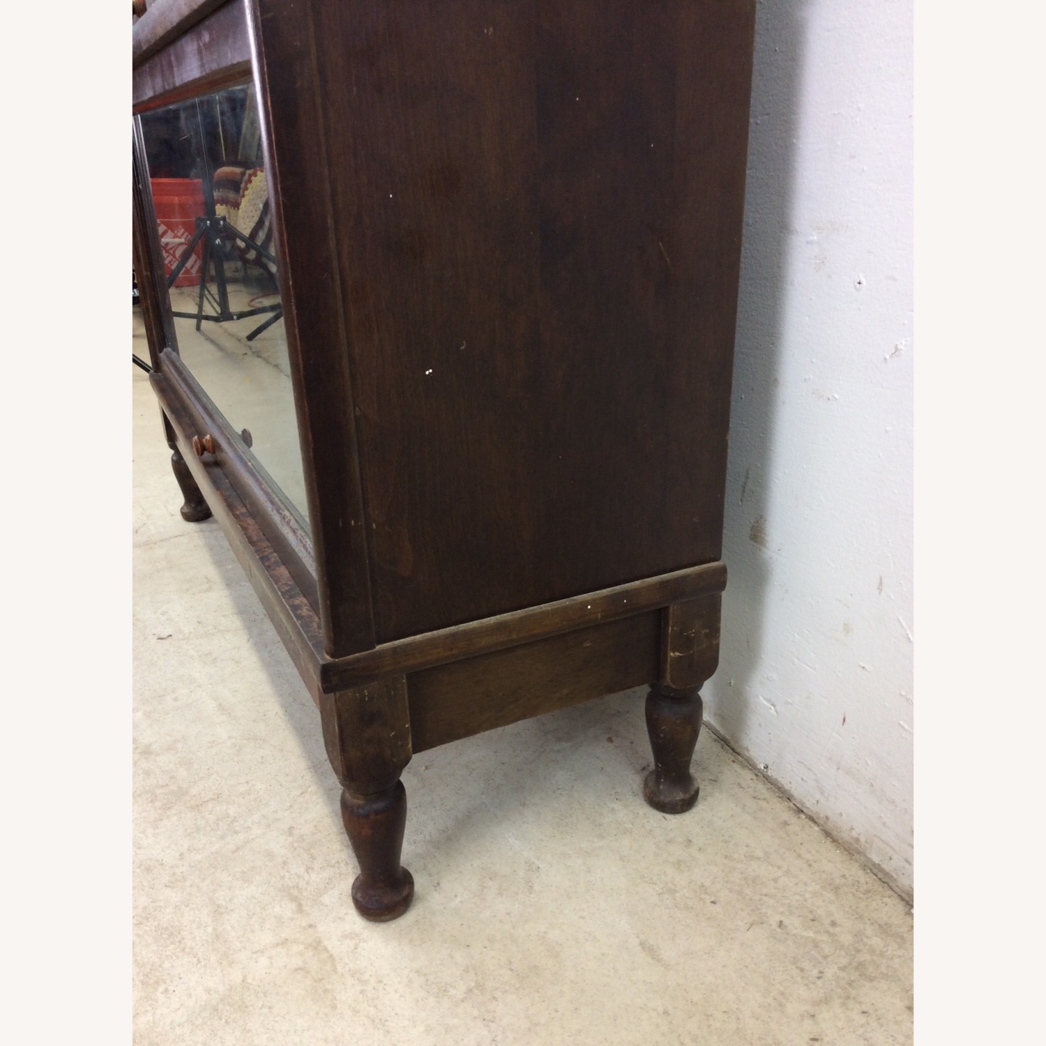 Antique Oak 3 Barrister Bookcase with Tapered Legs - image-20