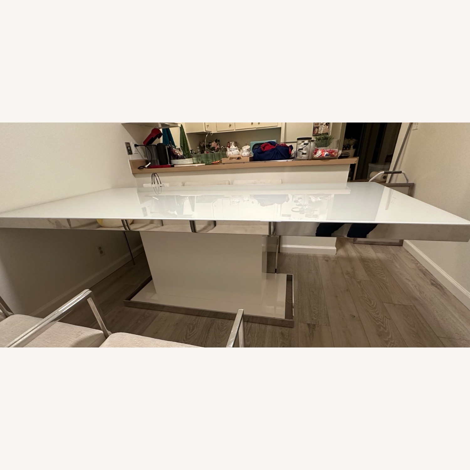 Scandinavian Design White 94” Dining Table set - image-2