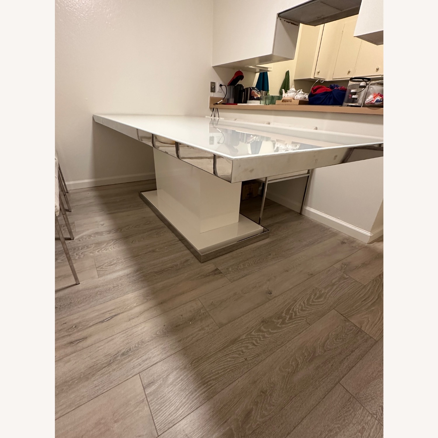 Scandinavian Design White 94” Dining Table set - image-4