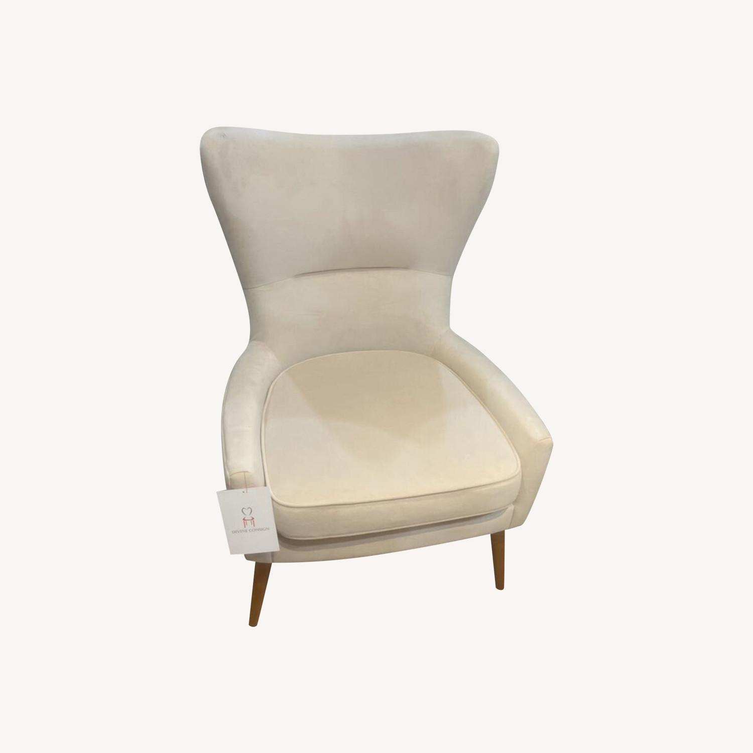 Modern Wingback Velvet Chair - image-0