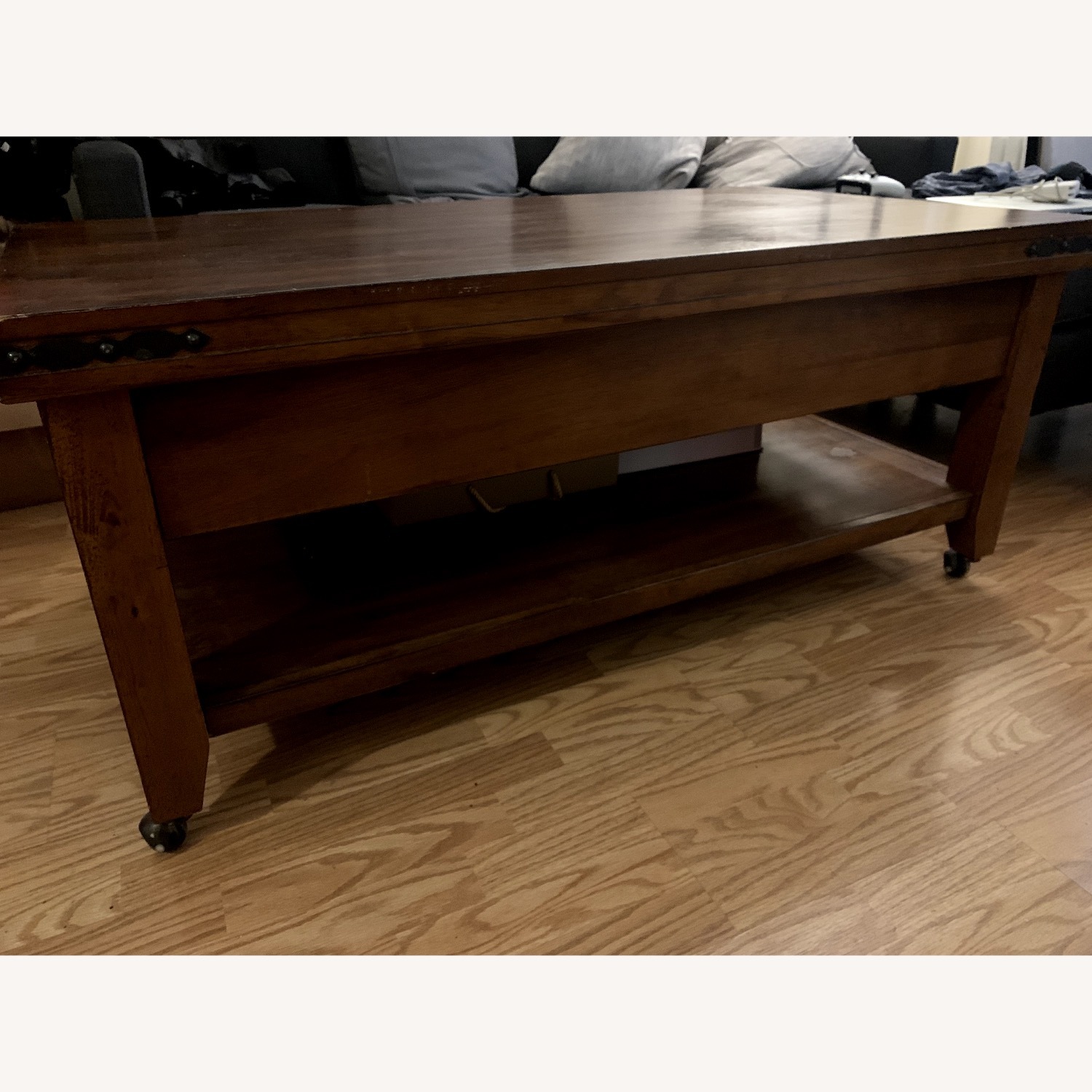 Large Wooden Coffee Table - image-1