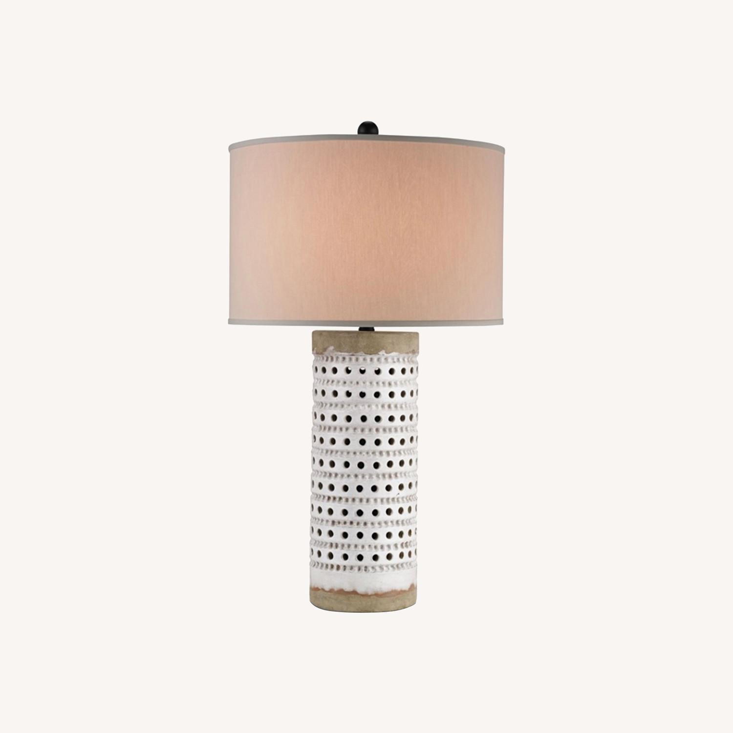 Mecox Round Rustic Terracotta Table Lamps - image-0