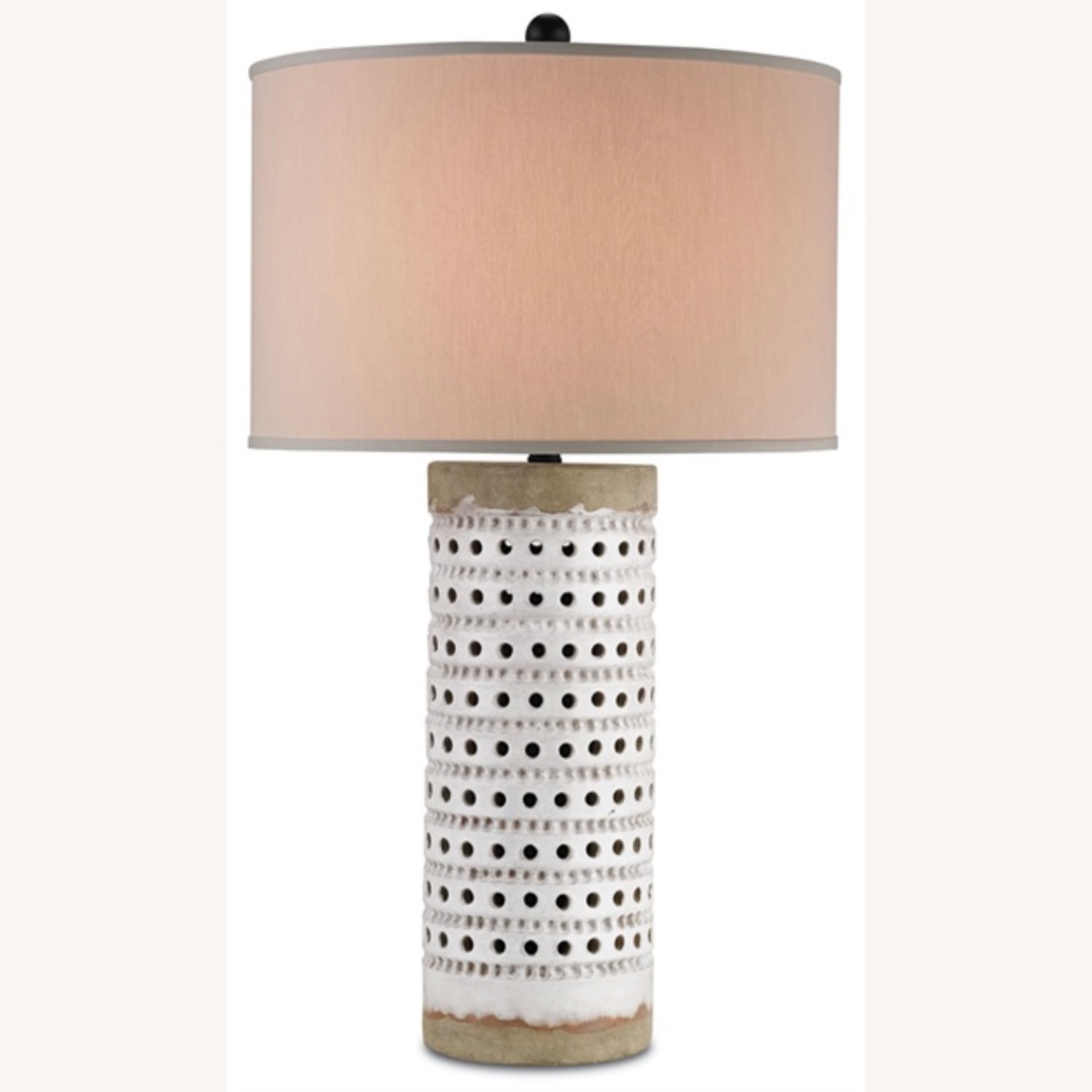 Mecox Round Rustic Terracotta Table Lamps - image-1