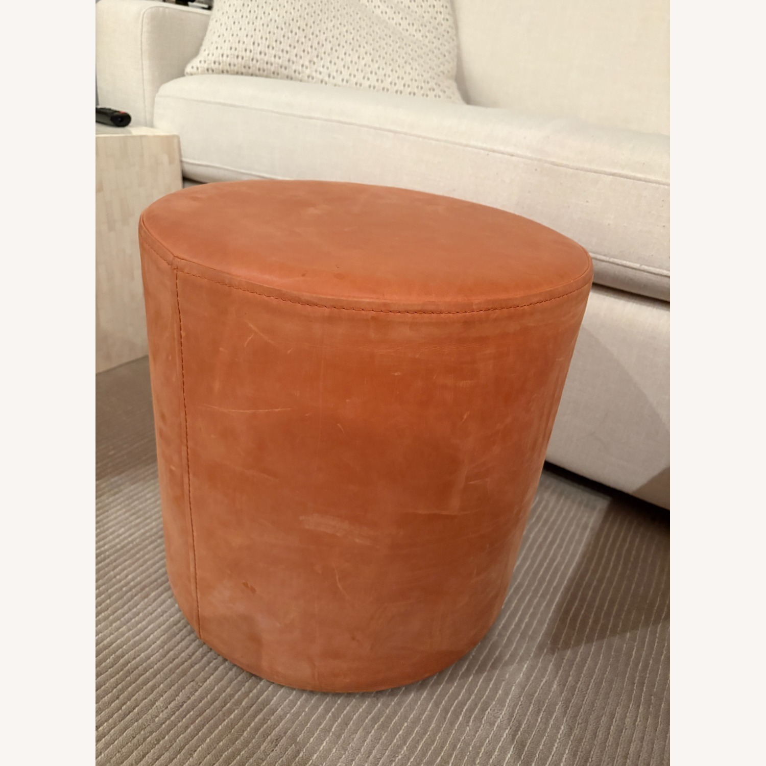 Blu Dot Camel Leather Ottoman - image-3