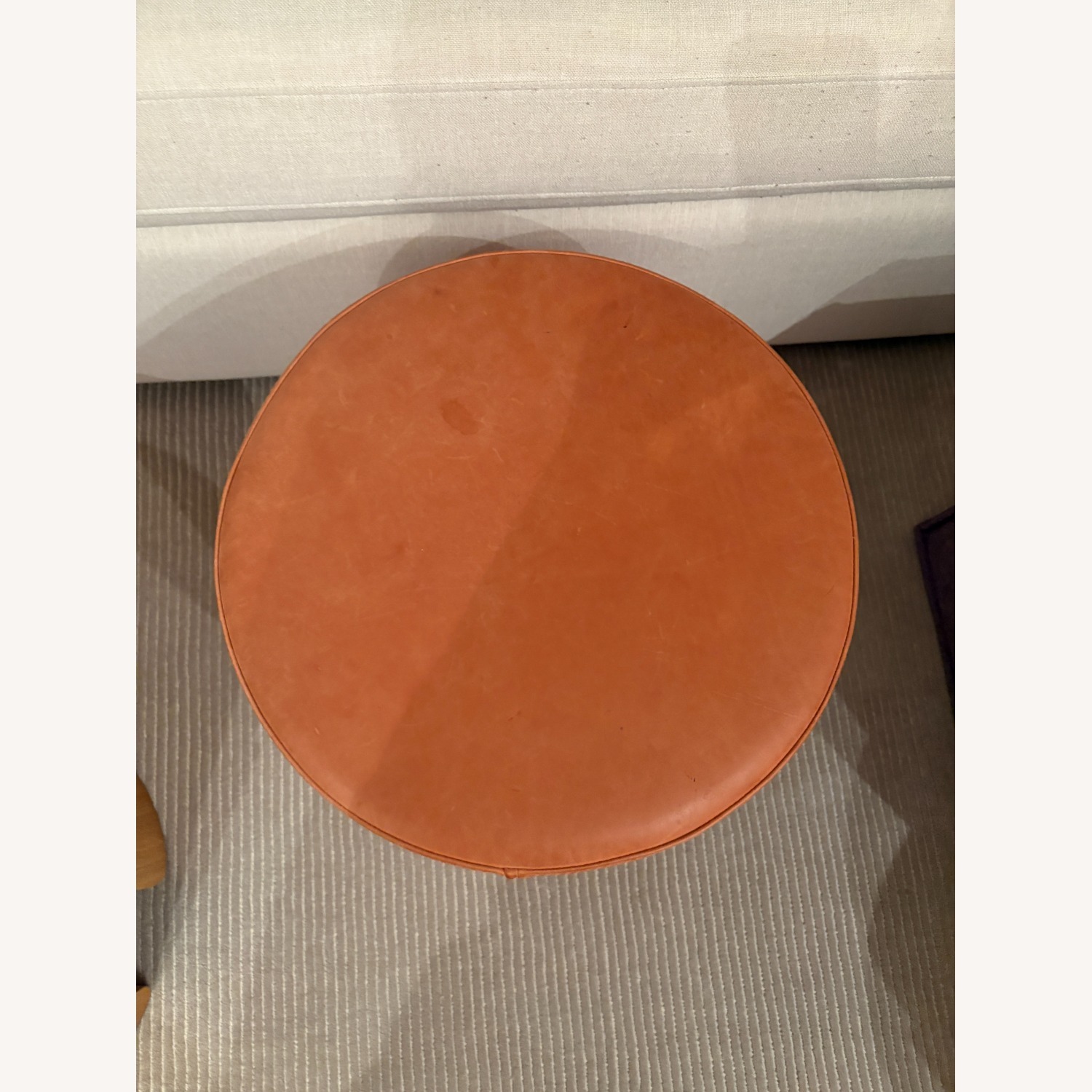 Blu Dot Camel Leather Ottoman - image-1