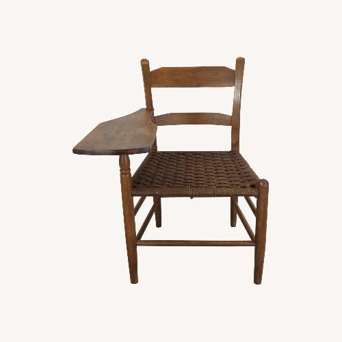 Used Antique Ladder Back Writing Chair with Rush Seat for sale on AptDeco