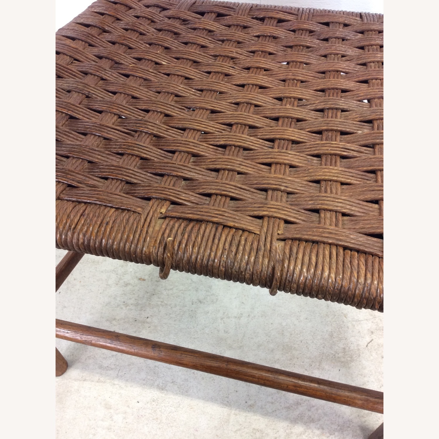 Antique Ladder Back Writing Chair with Rush Seat - image-9