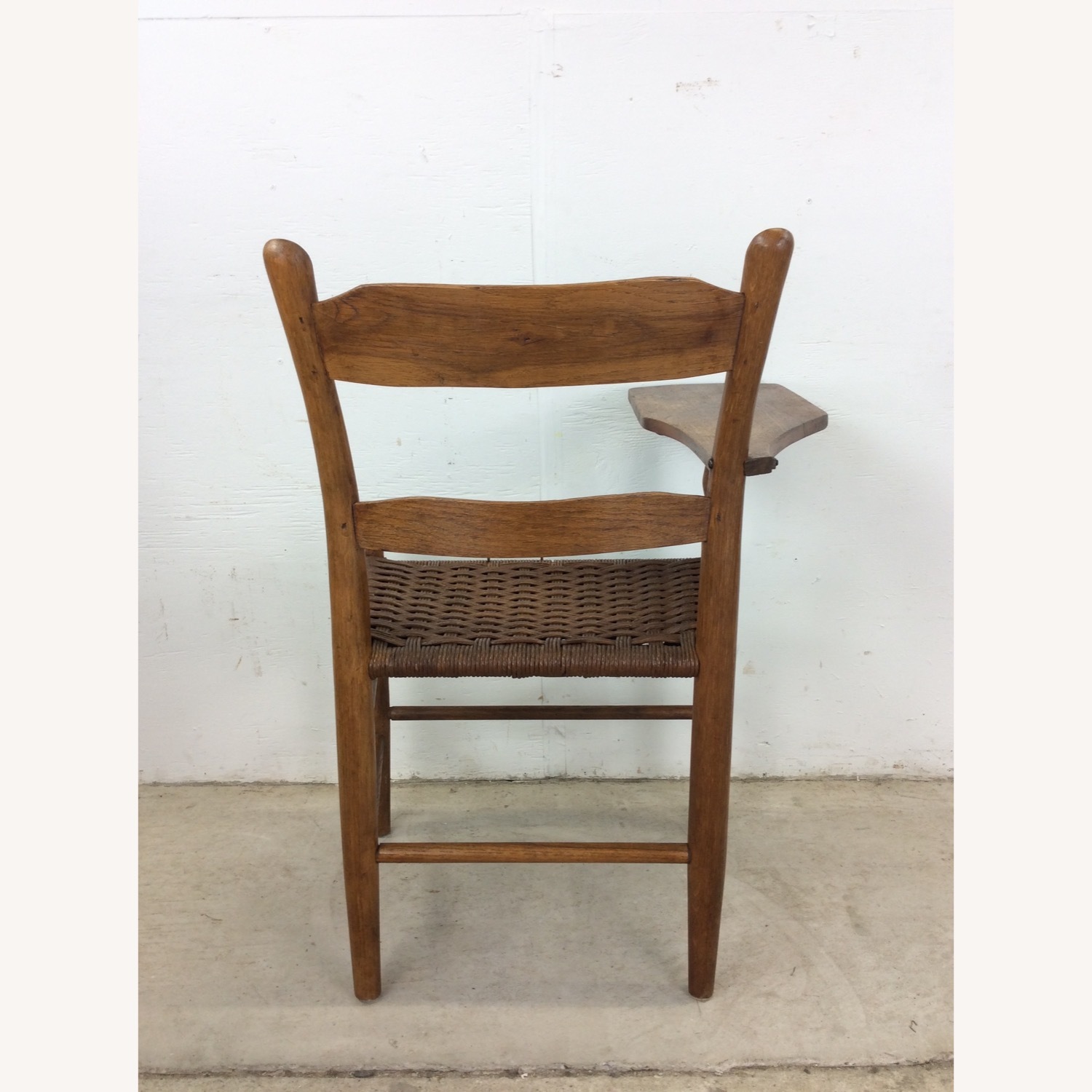 Antique Ladder Back Writing Chair with Rush Seat - image-19