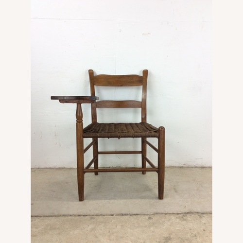 Used Antique Ladder Back Writing Chair with Rush Seat for sale on AptDeco
