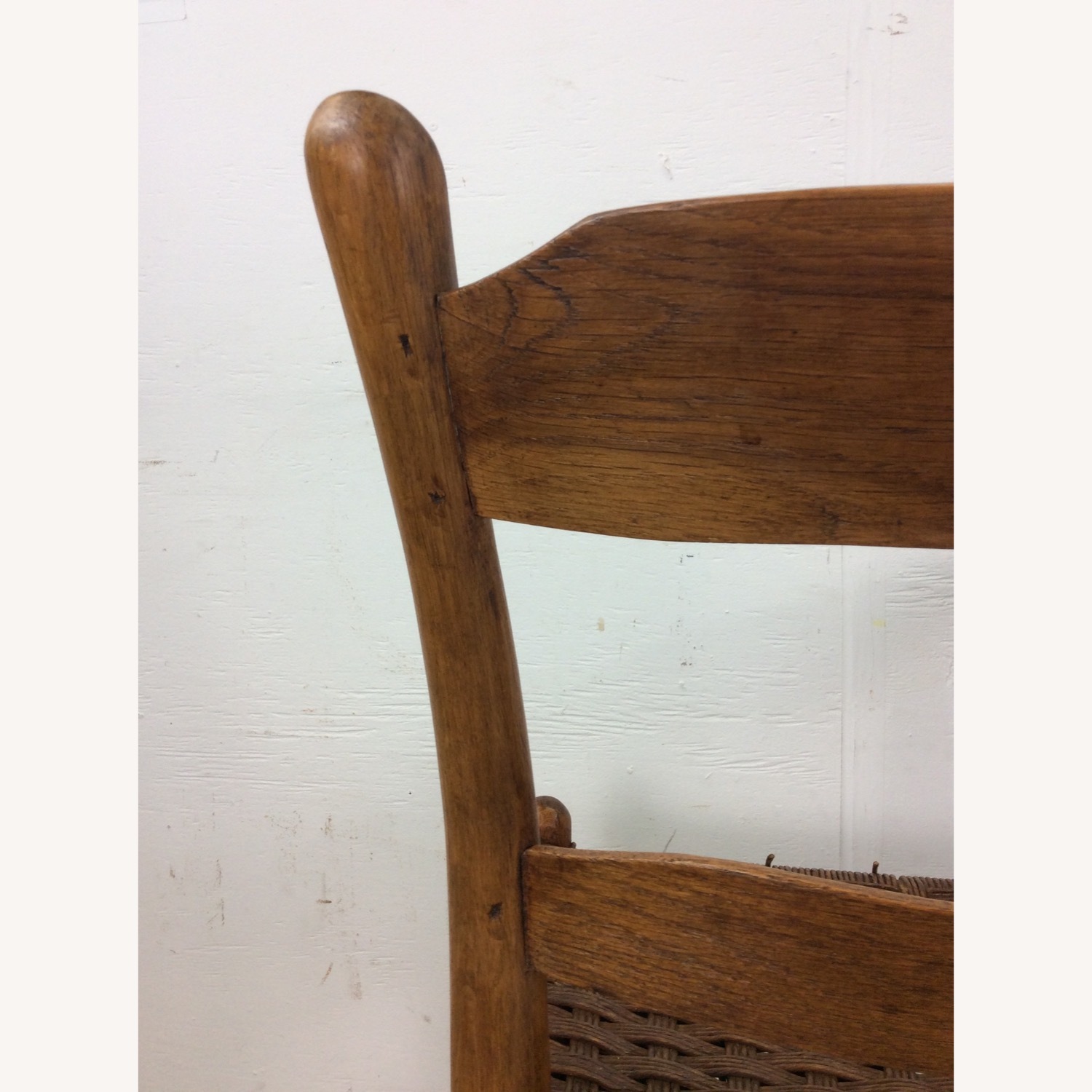 Antique Ladder Back Writing Chair with Rush Seat - image-22
