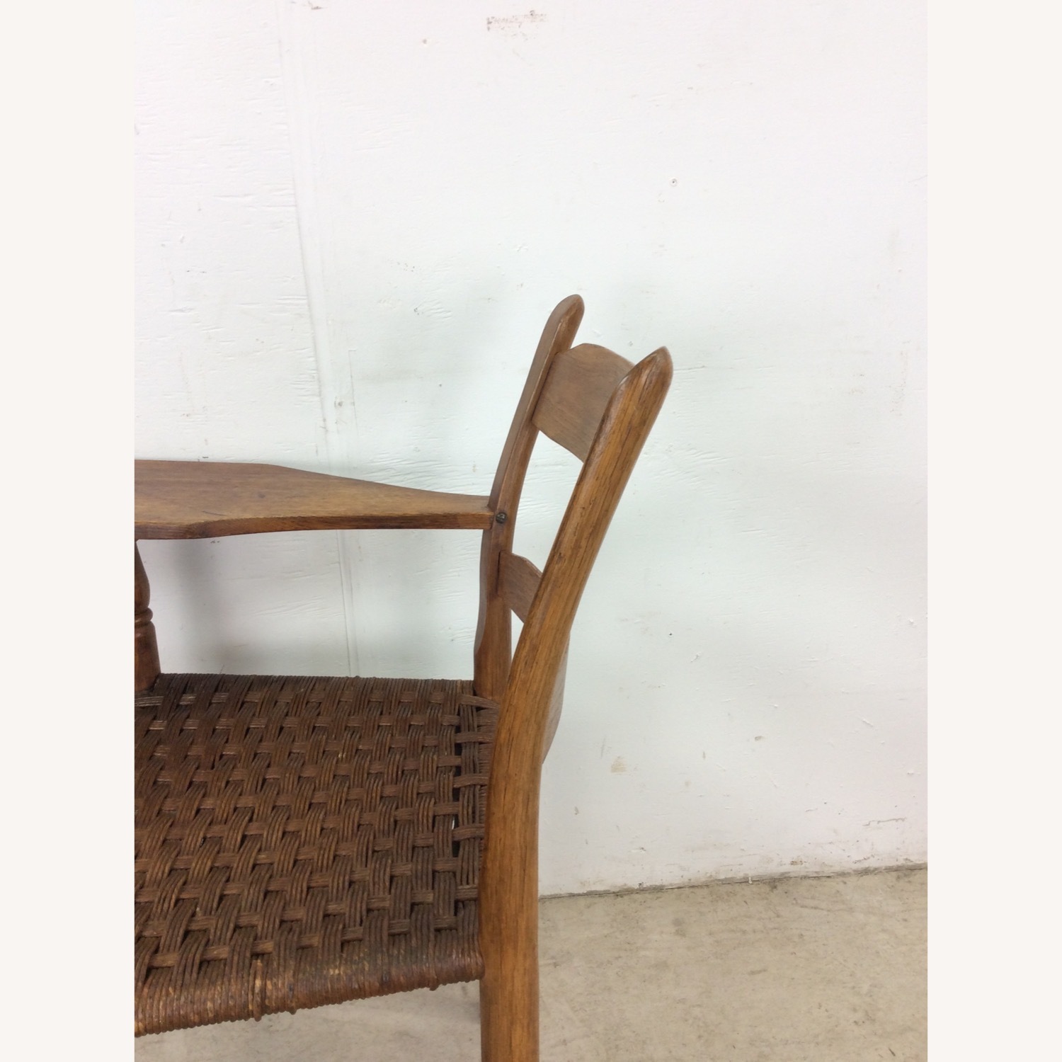 Antique Ladder Back Writing Chair with Rush Seat - image-18