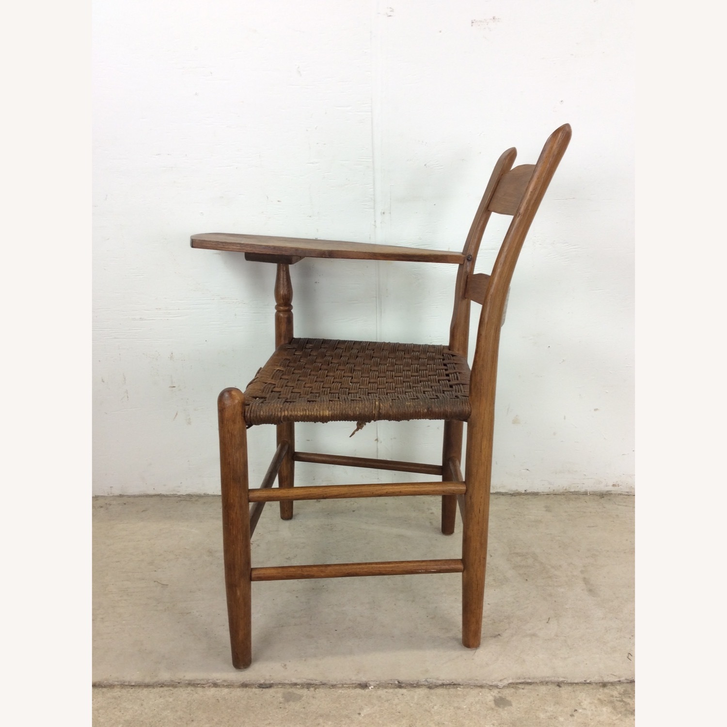 Antique Ladder Back Writing Chair with Rush Seat - image-16