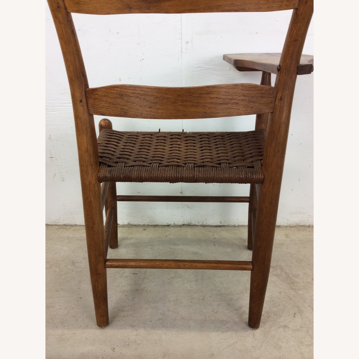 Antique Ladder Back Writing Chair with Rush Seat - image-21