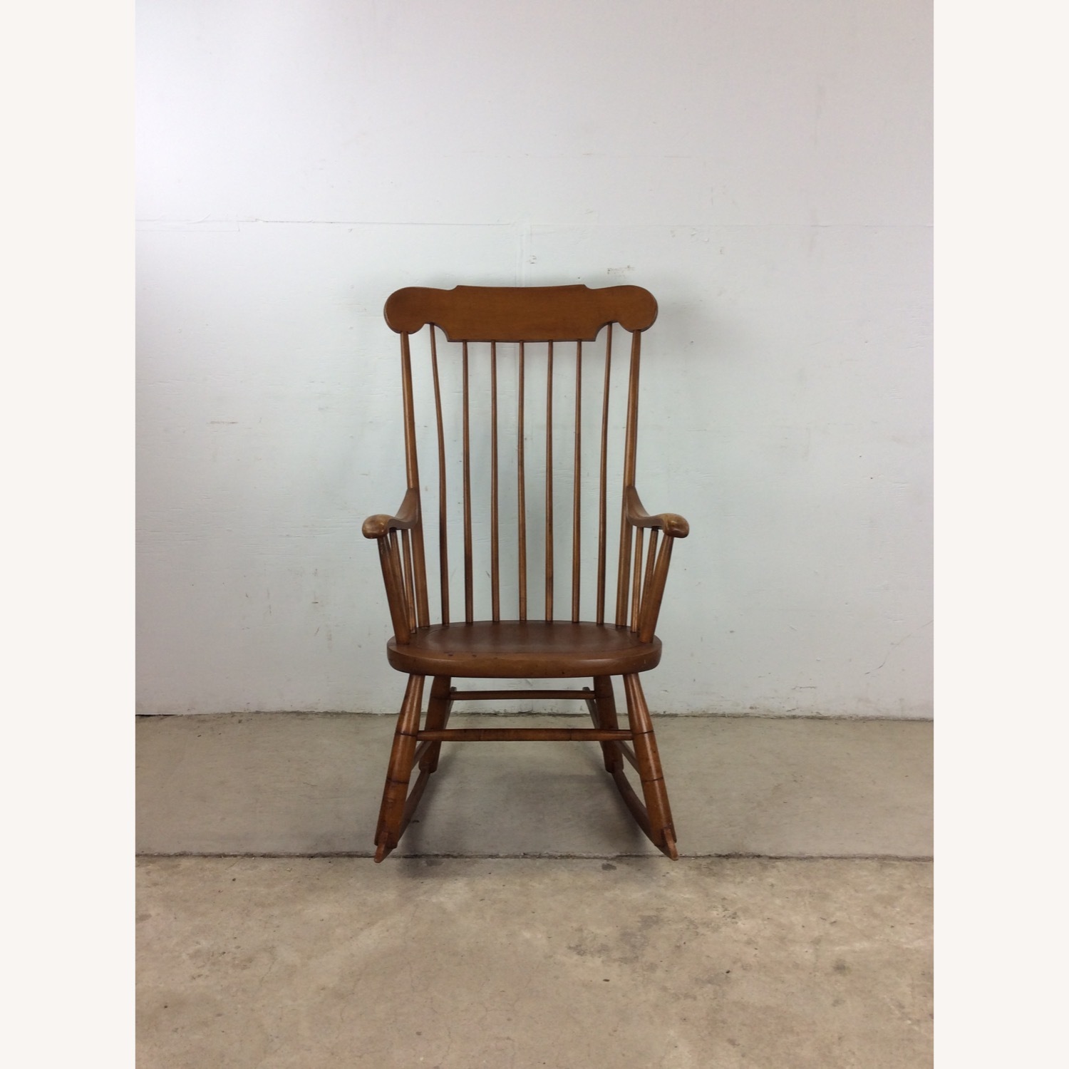 Mid Century Maple Rocking Chair with Spindle Back - image-1