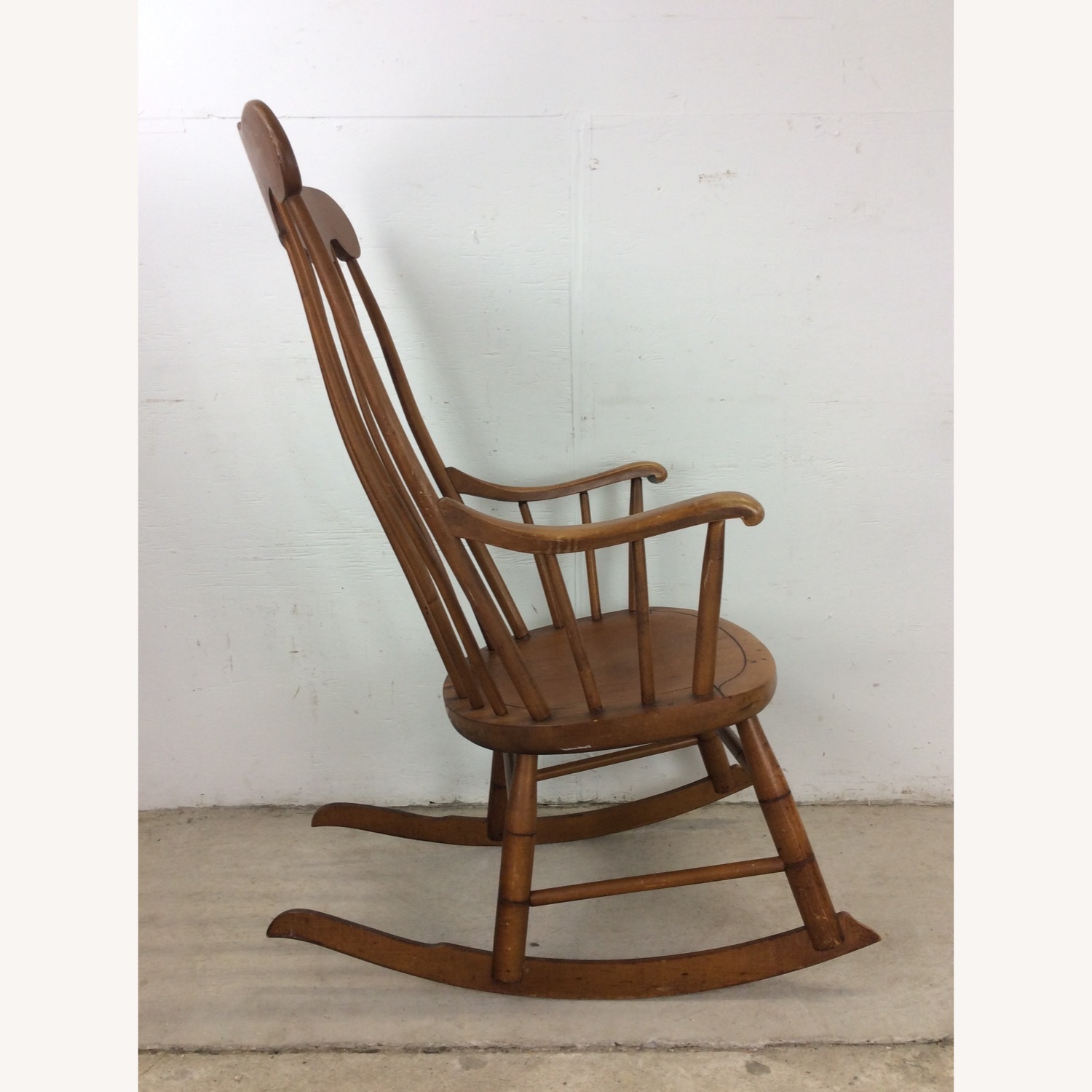Mid Century Maple Rocking Chair with Spindle Back - image-17
