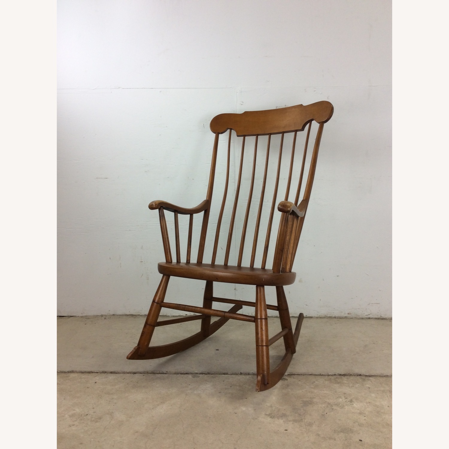 Mid Century Maple Rocking Chair with Spindle Back - image-22