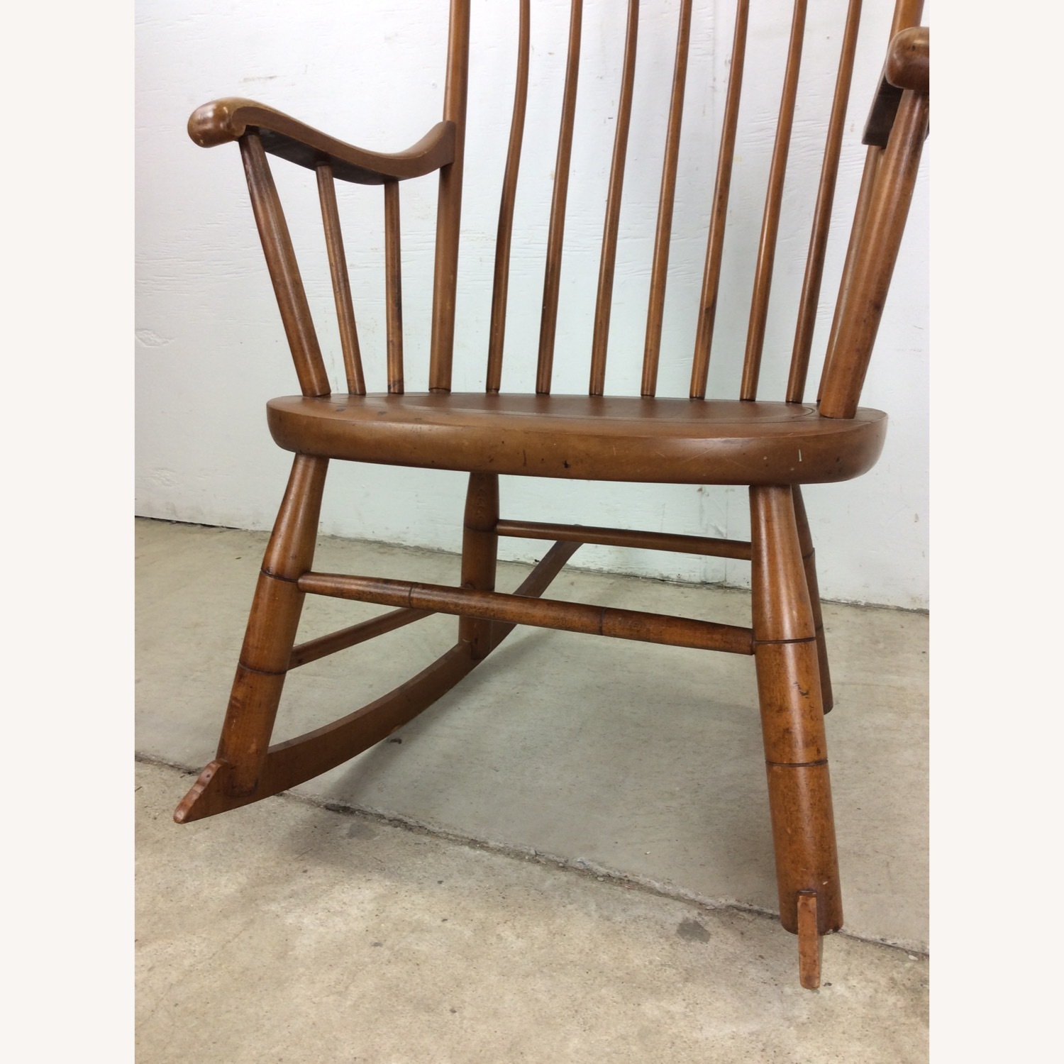 Mid Century Maple Rocking Chair with Spindle Back - image-8