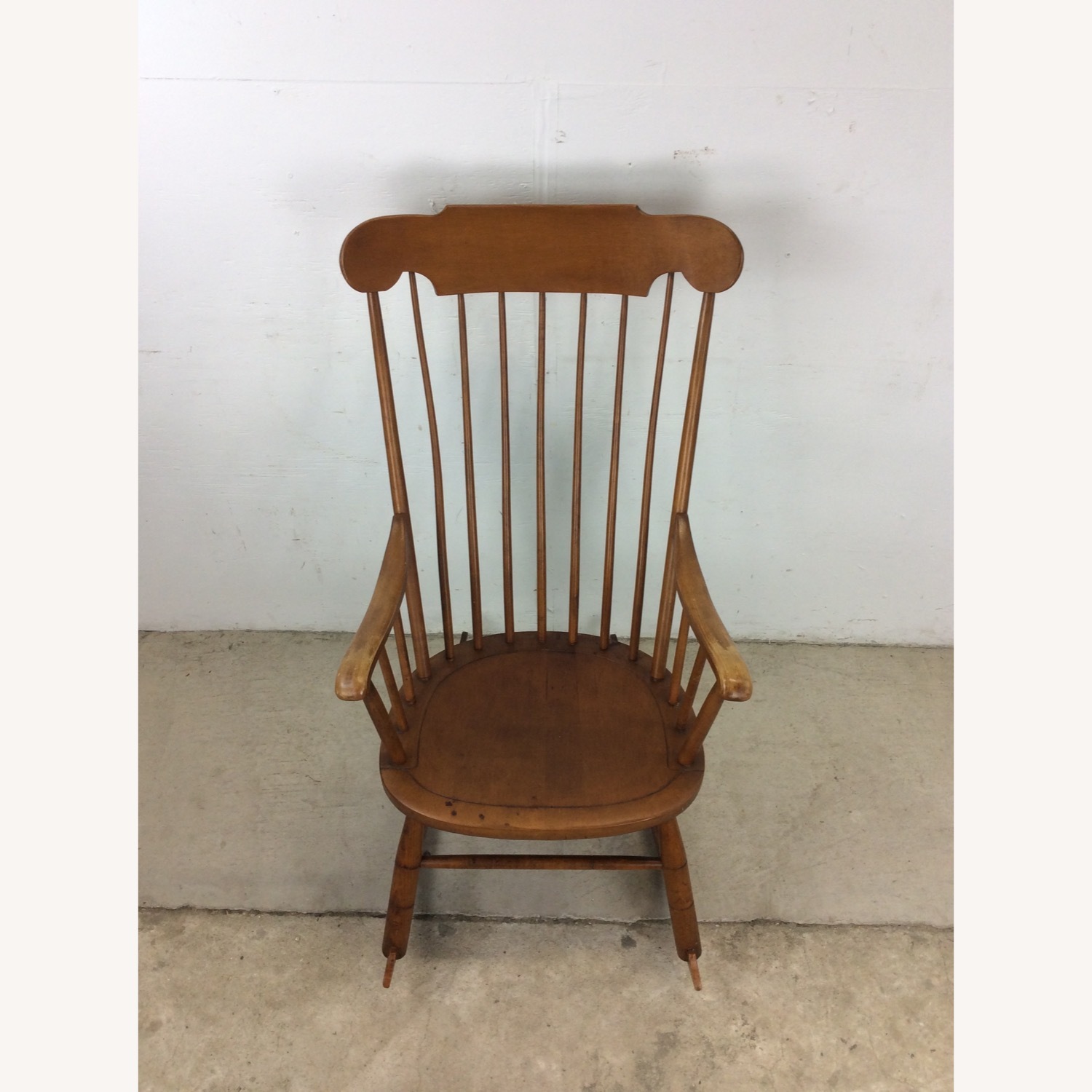Mid Century Maple Rocking Chair with Spindle Back - image-2