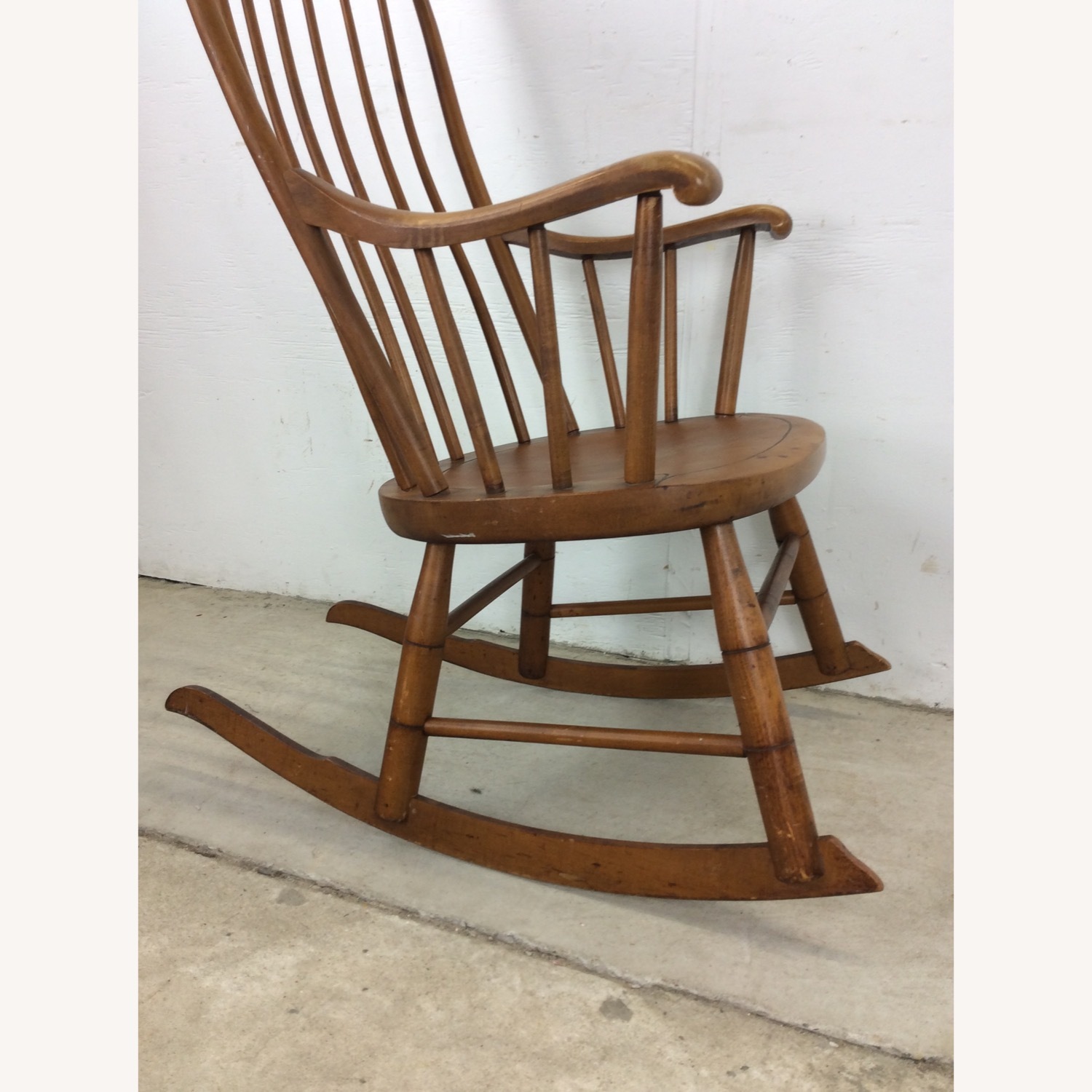 Mid Century Maple Rocking Chair with Spindle Back - image-19