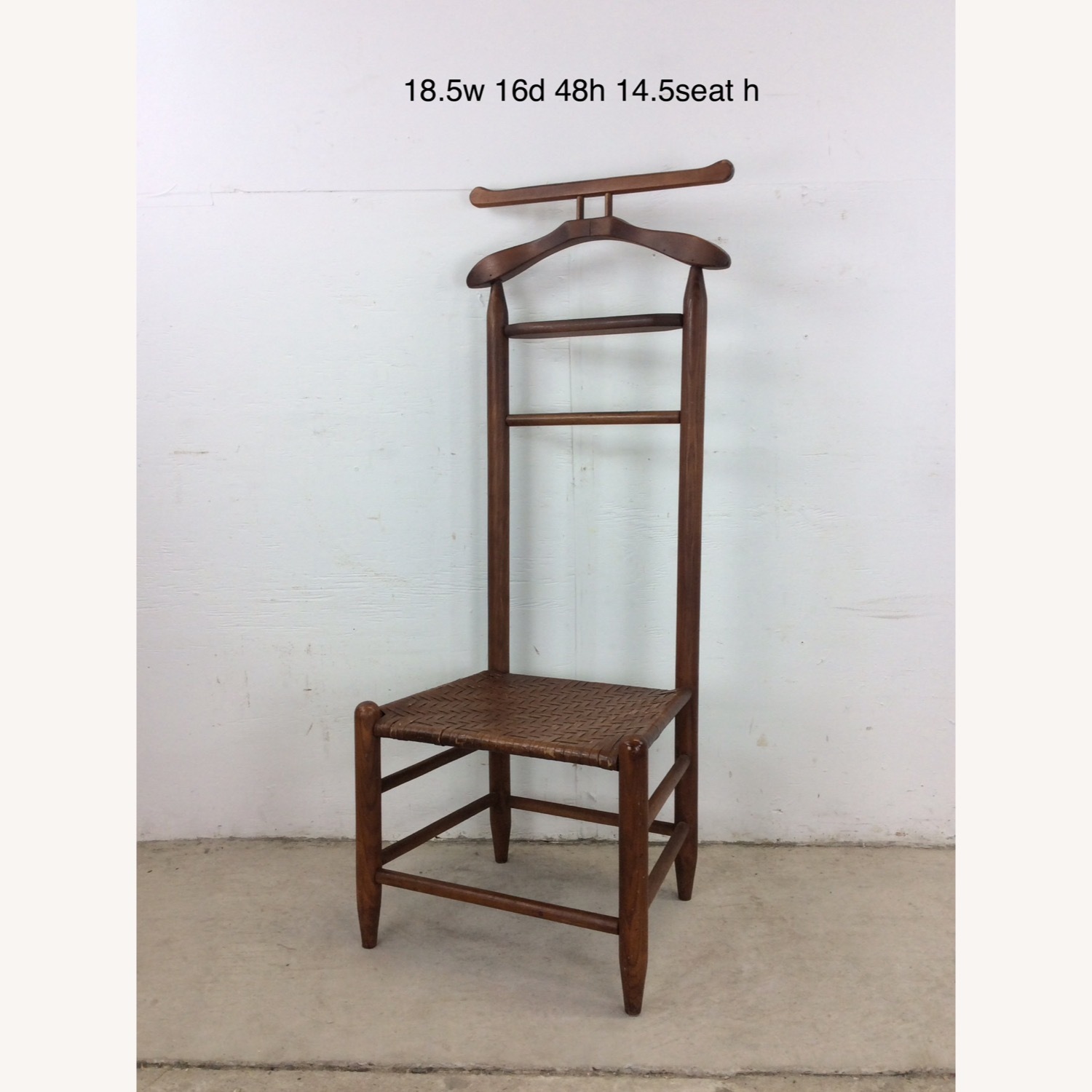 Mid Century Gentleman's Valet with Woven Seat - image-23