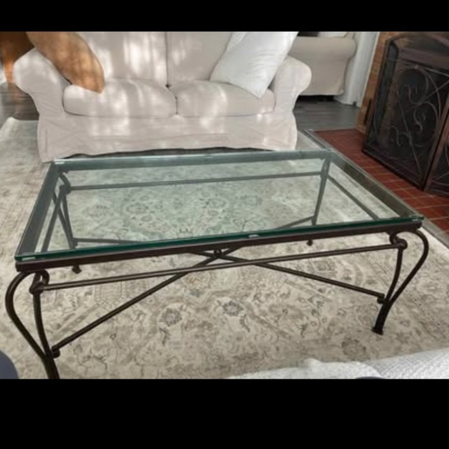 Brutalist Wrought Iron Coffee Table - image-1