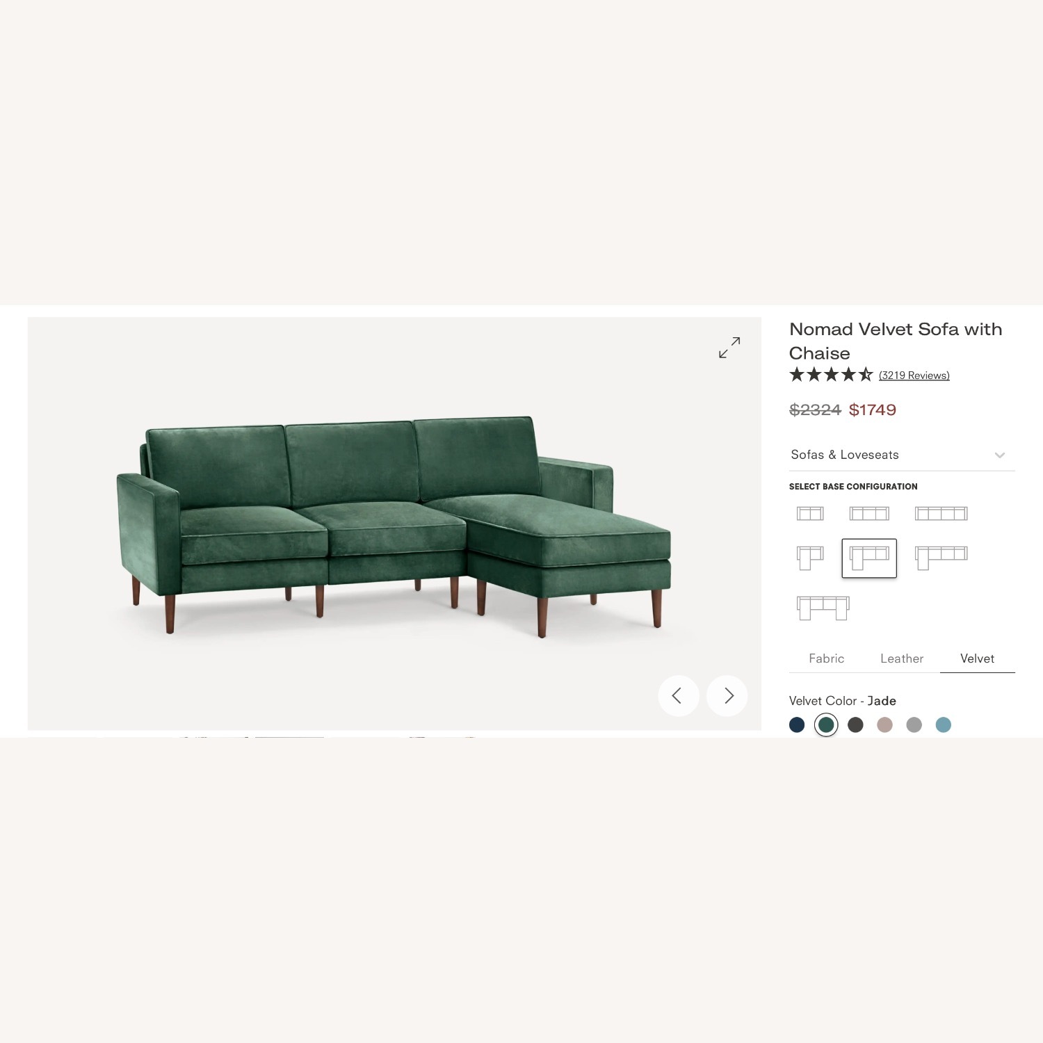 Burrow Nomad Sectional - Just Steam Cleaned - image-4