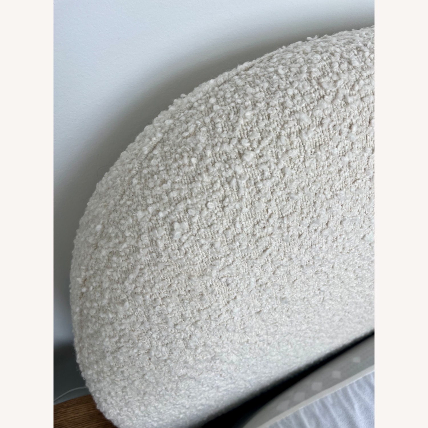 CB2 Queen Bed Base, White Teddy Fabric - image-4