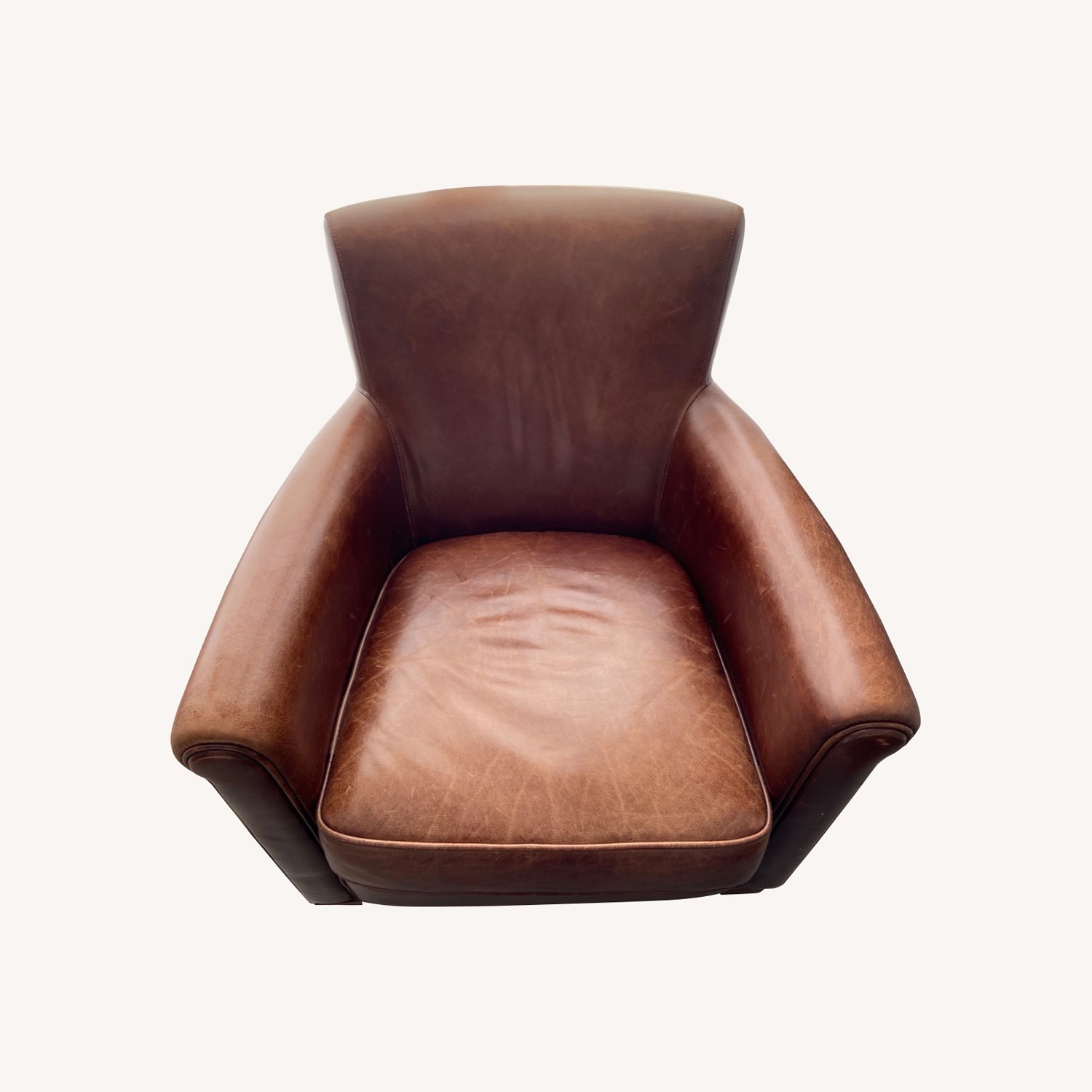 Pottery Barn Irving Roll Arm Leather Armchair - image-2