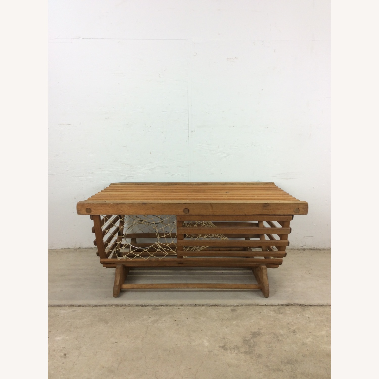 Vintage Repurposed Wooden Lobster Pot Coffee Table - image-1