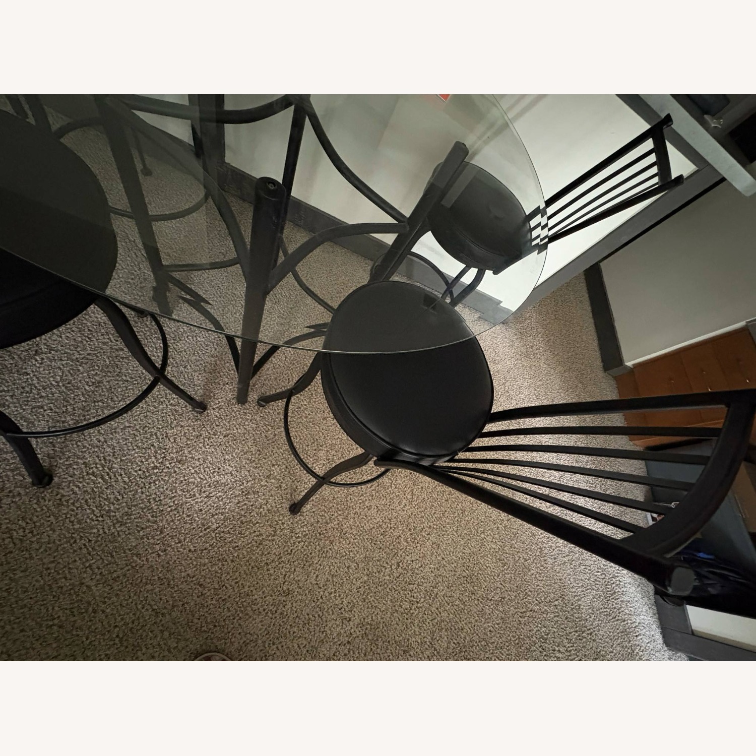 Black Leather Bar Stools - image-1